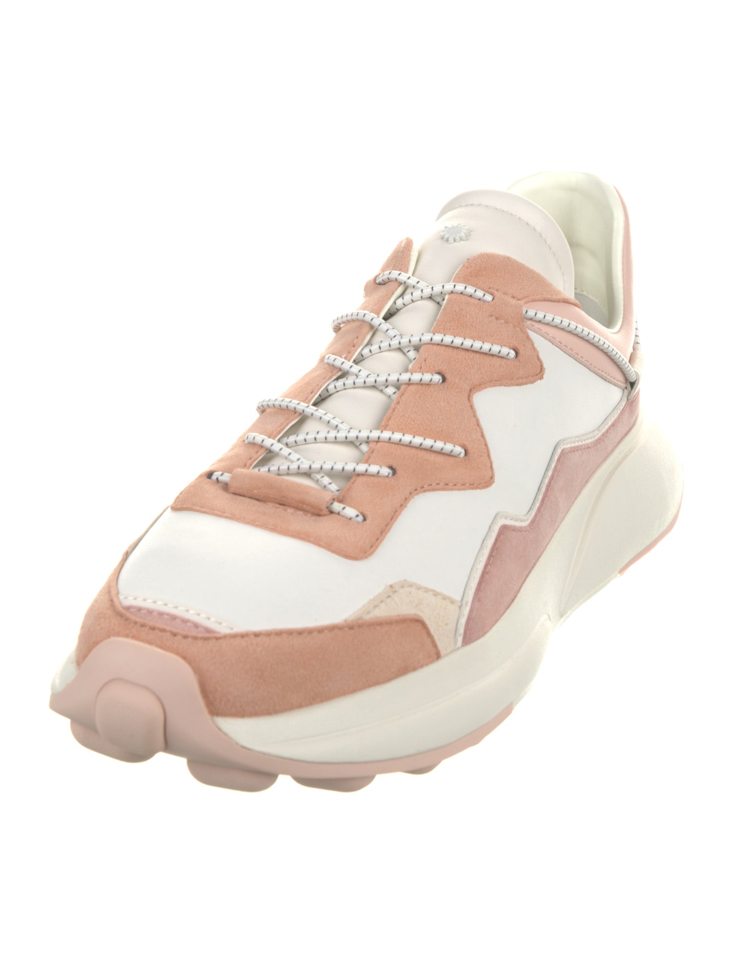 Stuart Weitzman Leather Colorblock Pattern Sneakers