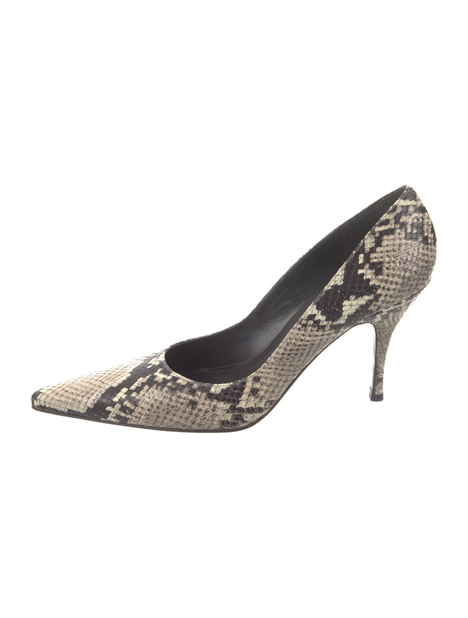 Stuart Weitzman Embossed Leather Animal Print Pumps