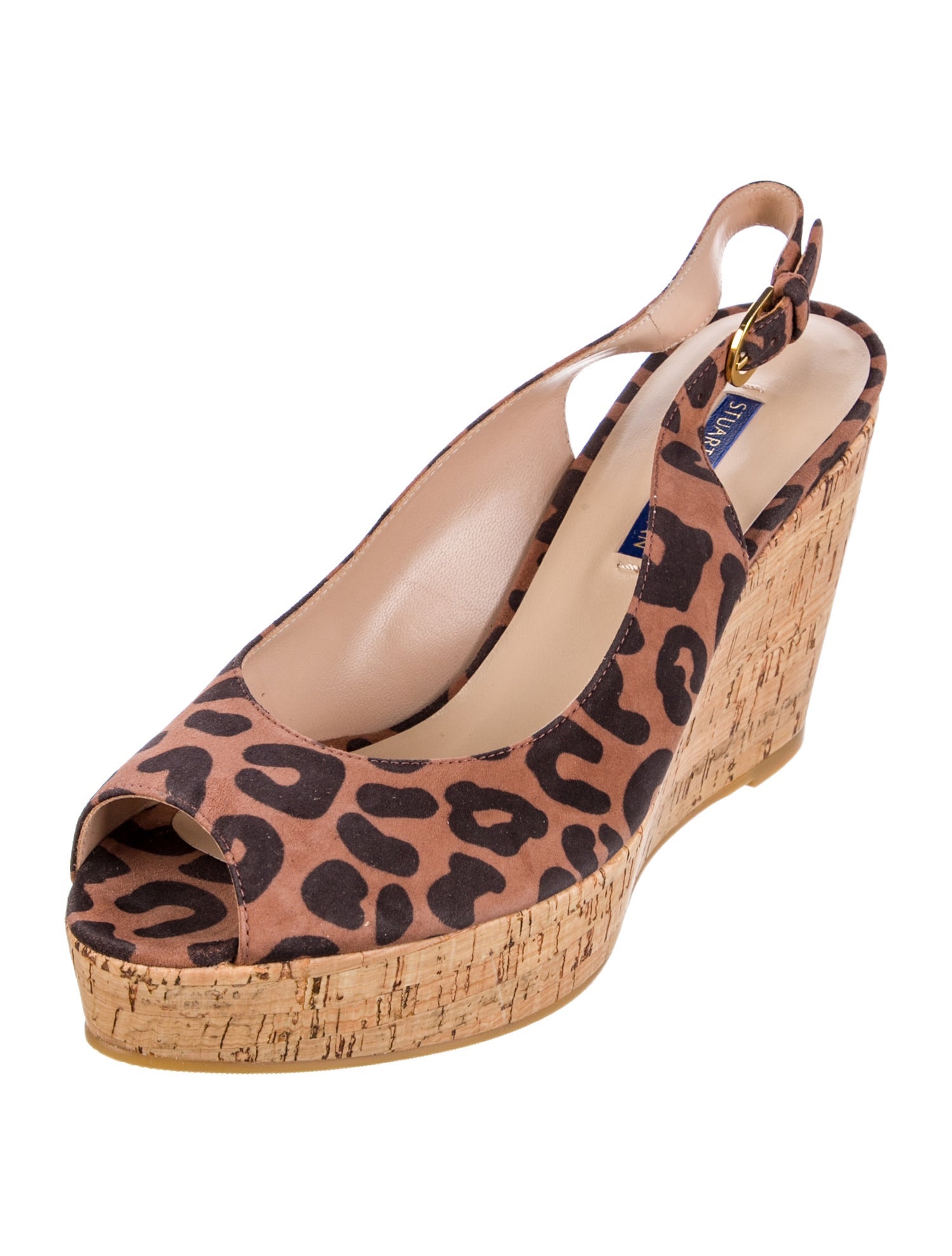 Stuart Weitzman Suede Animal Print Slingback Pumps
