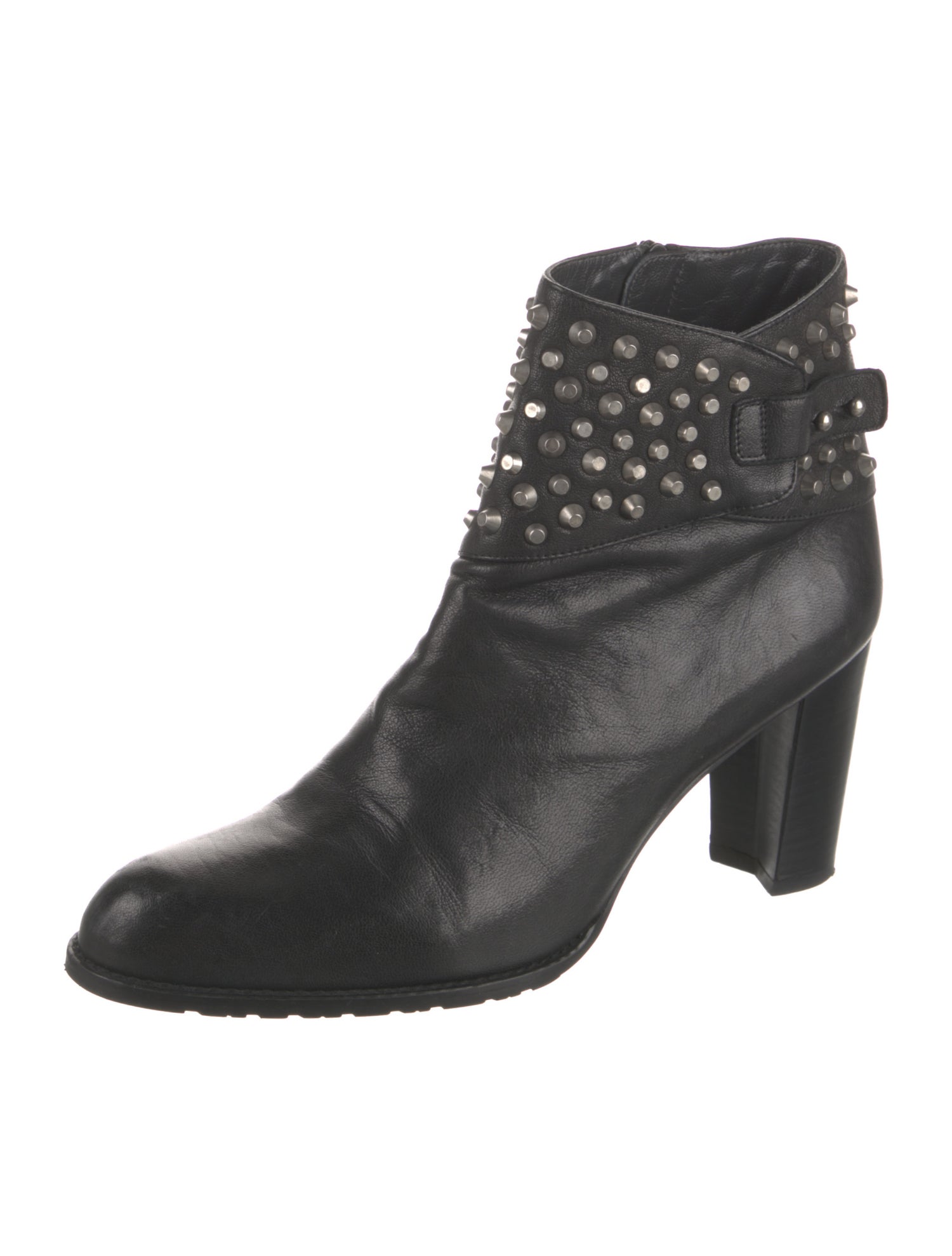 Stuart Weitzman Leather Studded Accents Boots