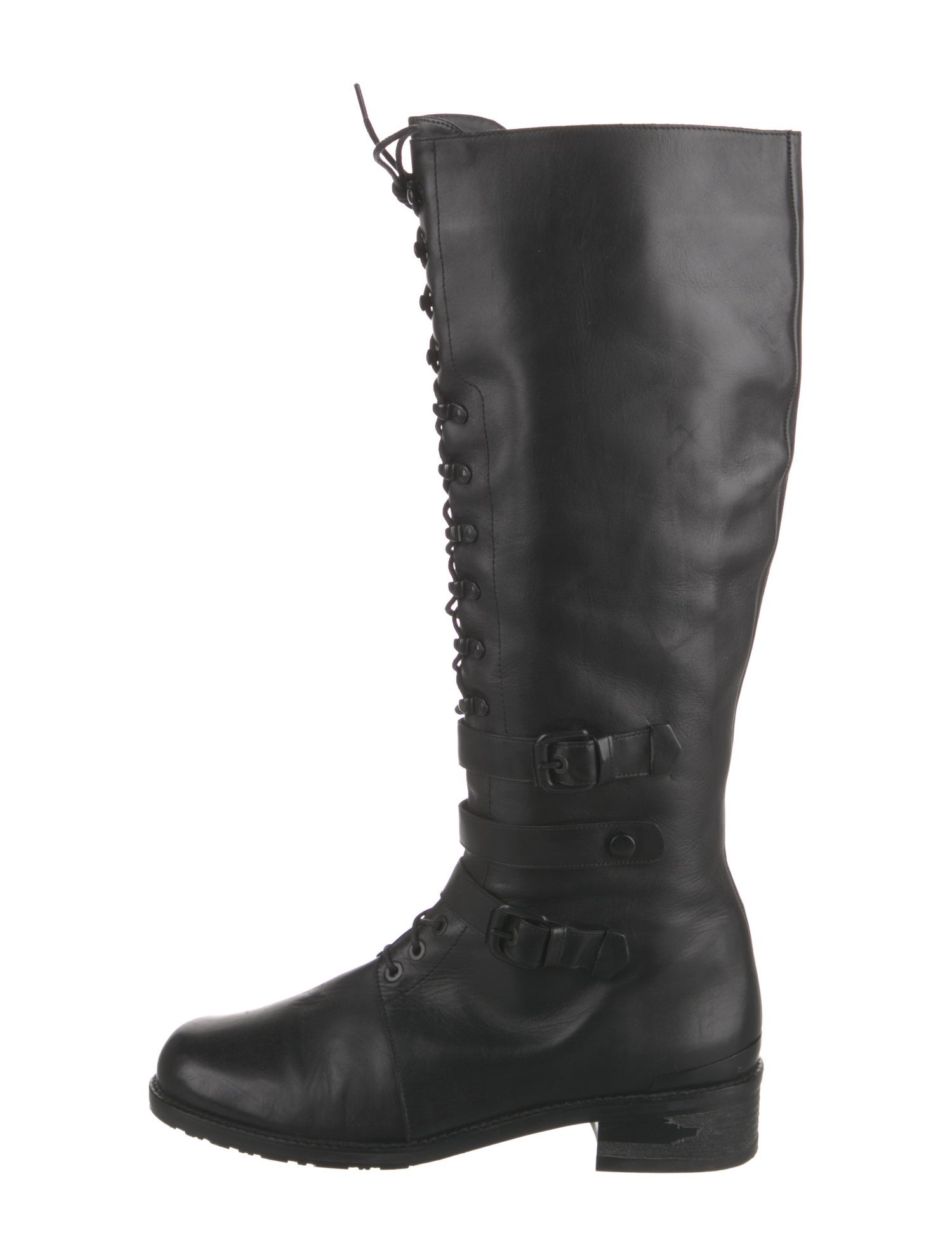Stuart Weitzman Leather Lace-Up Boots