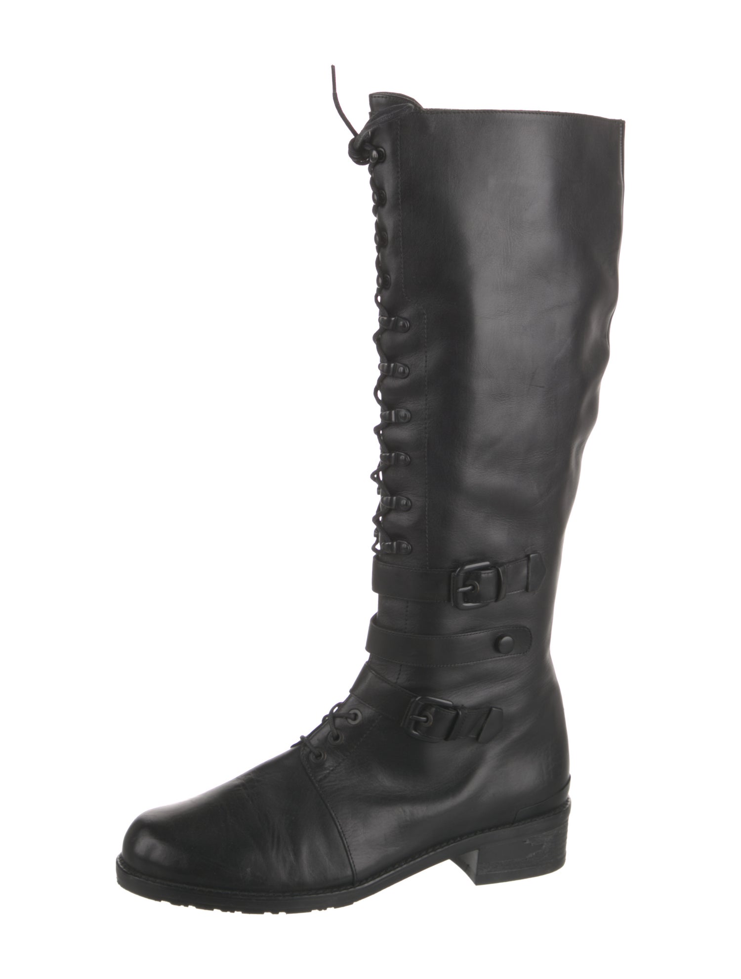 Stuart Weitzman Leather Lace-Up Boots
