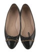 Stuart Weitzman Leather Chain-Link Accents Ballet Flats