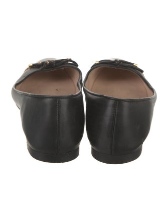 Stuart Weitzman Leather Chain-Link Accents Ballet Flats