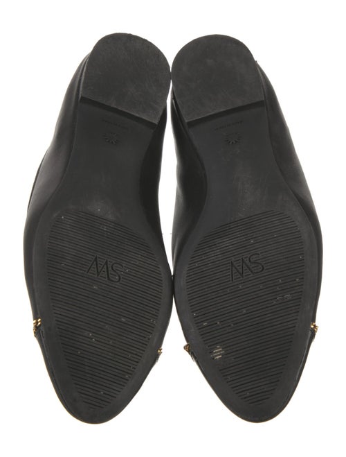 Stuart Weitzman Leather Chain-Link Accents Ballet Flats