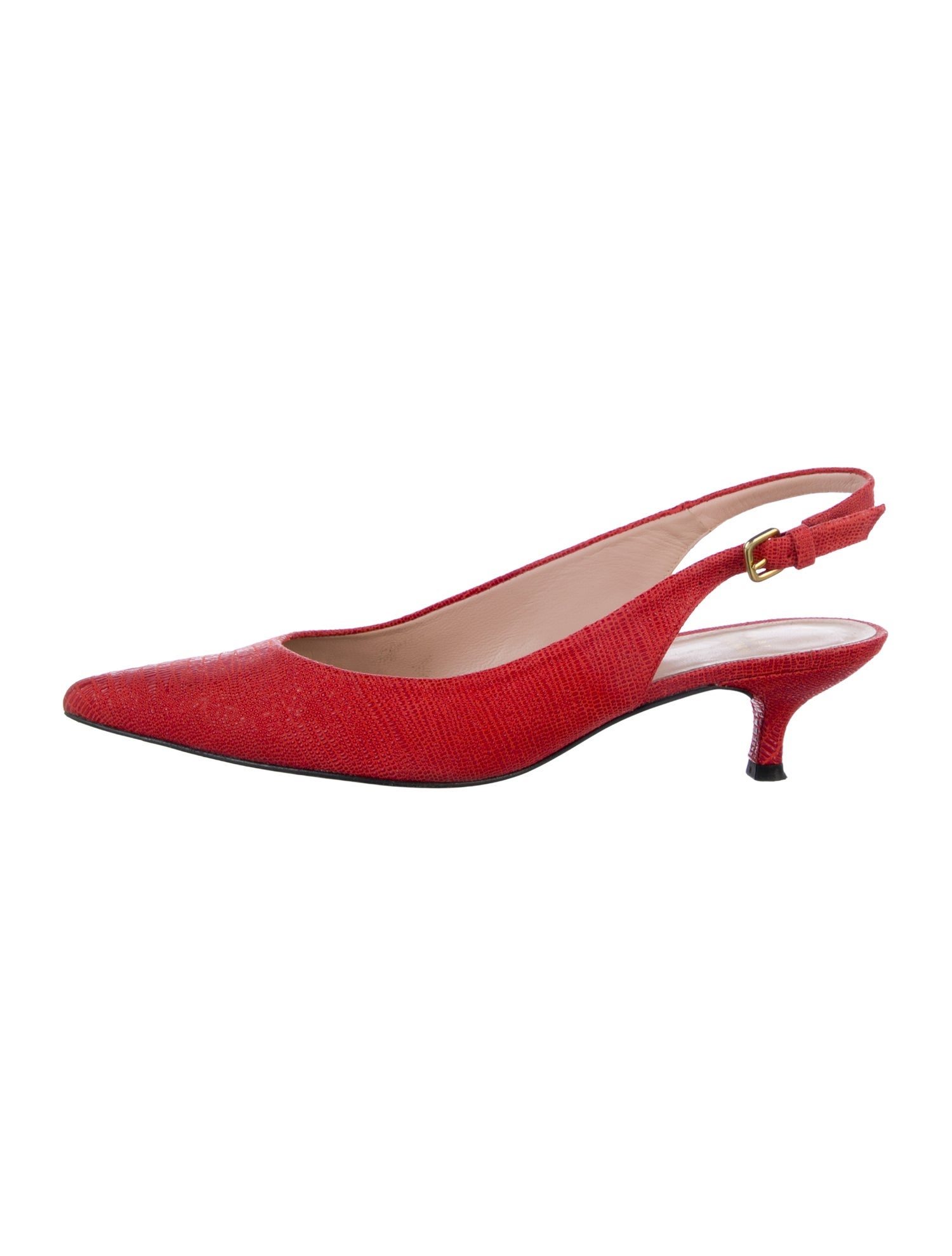 Stuart Weitzman Leather Animal Print Slingback Pumps