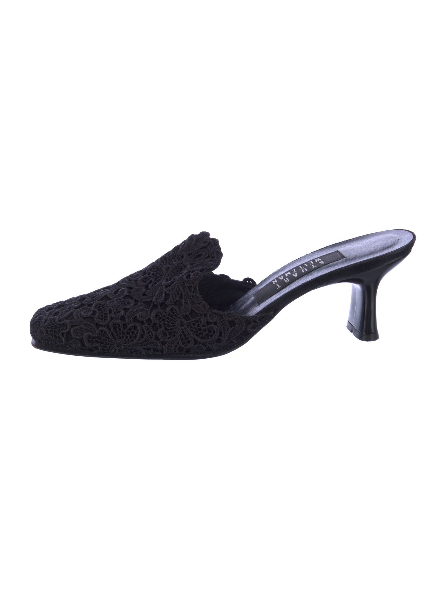 Stuart Weitzman Lace Lace Trim Embellishment Mules