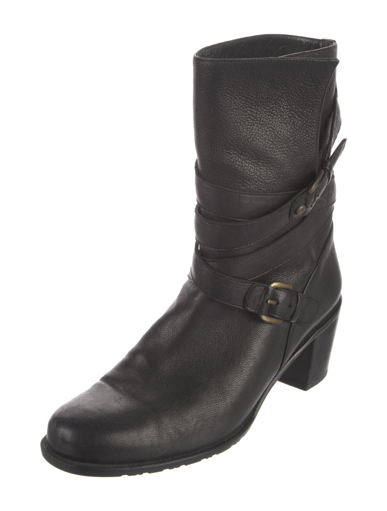 Stuart Weitzman Leather Moto Boots