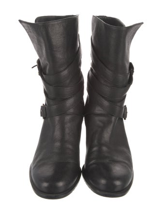 Stuart Weitzman Leather Moto Boots