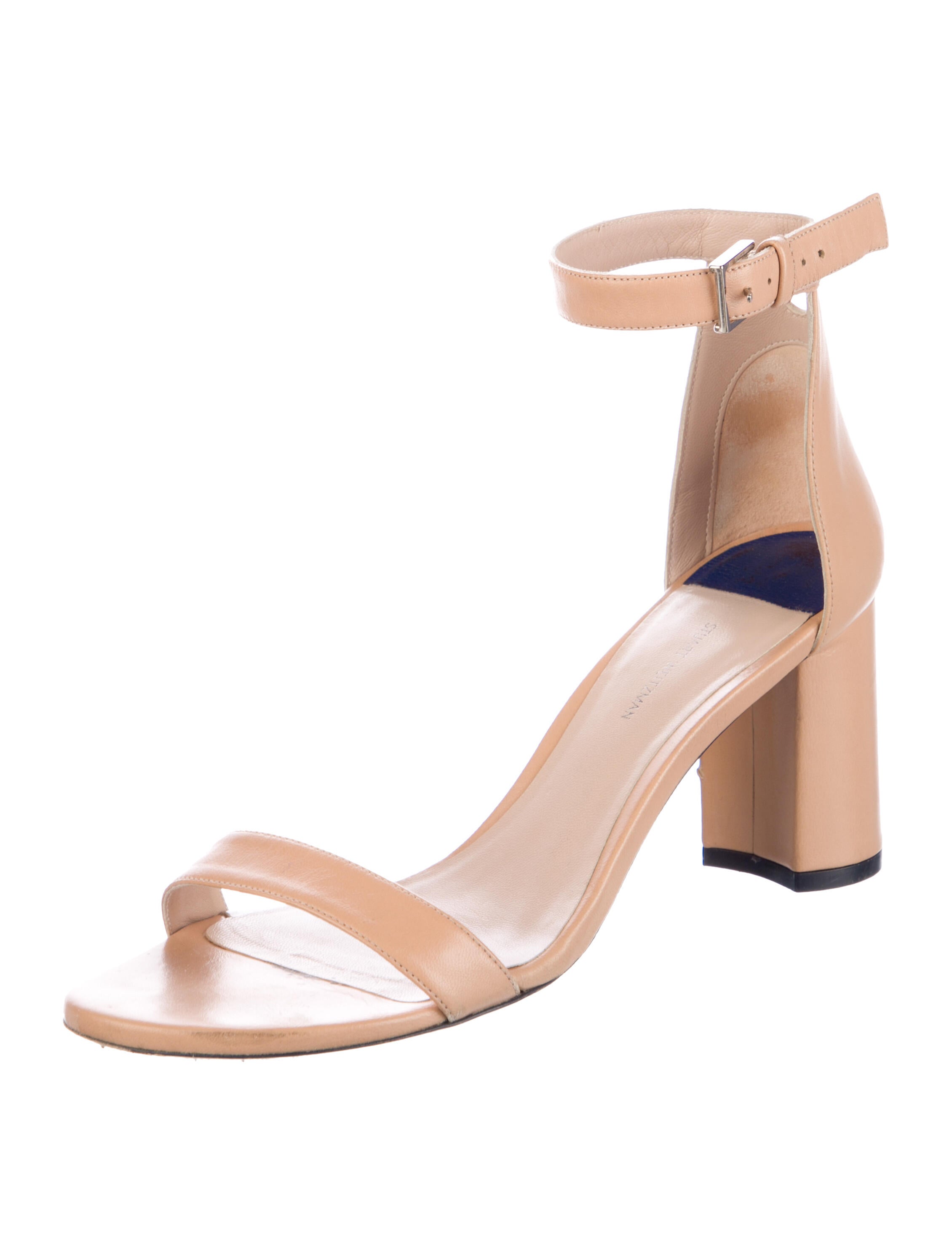 Stuart Weitzman Leather Cutout Accent Sandals