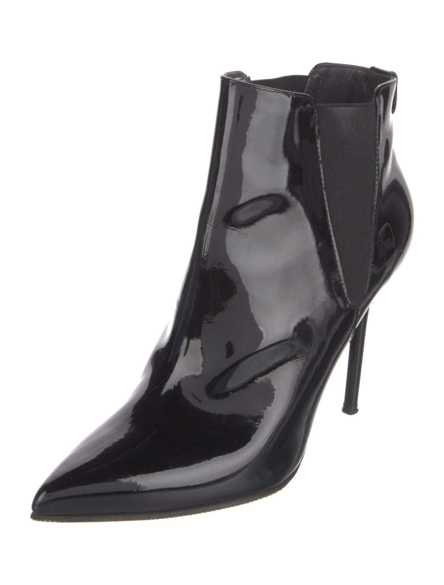 Stuart Weitzman Patent Leather Animal Print Chelsea Boots