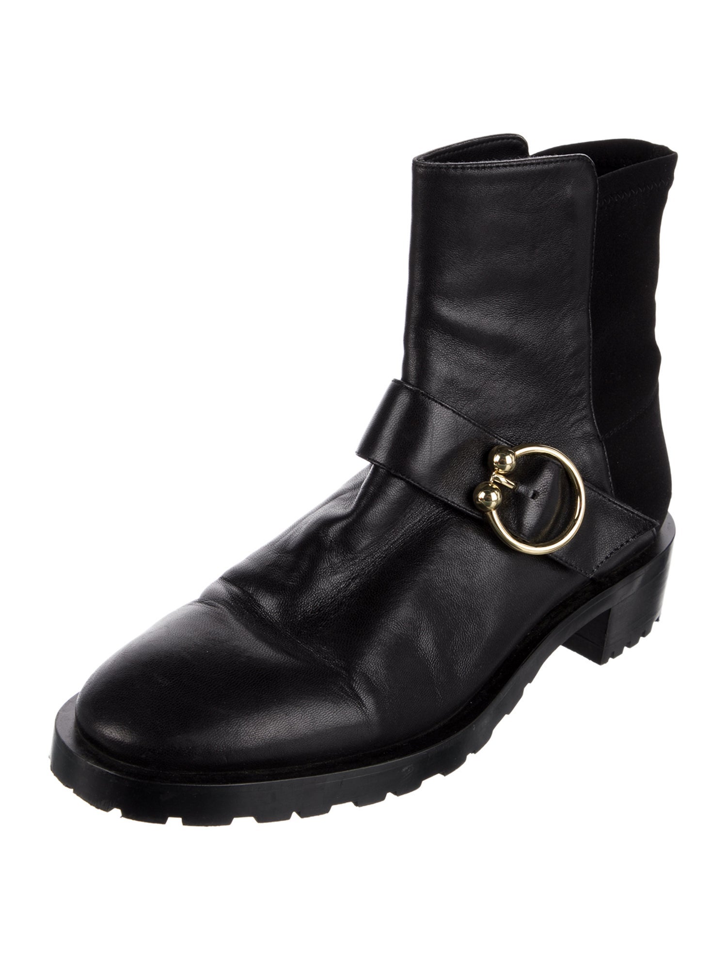 Stuart Weitzman Leather Moto Boots