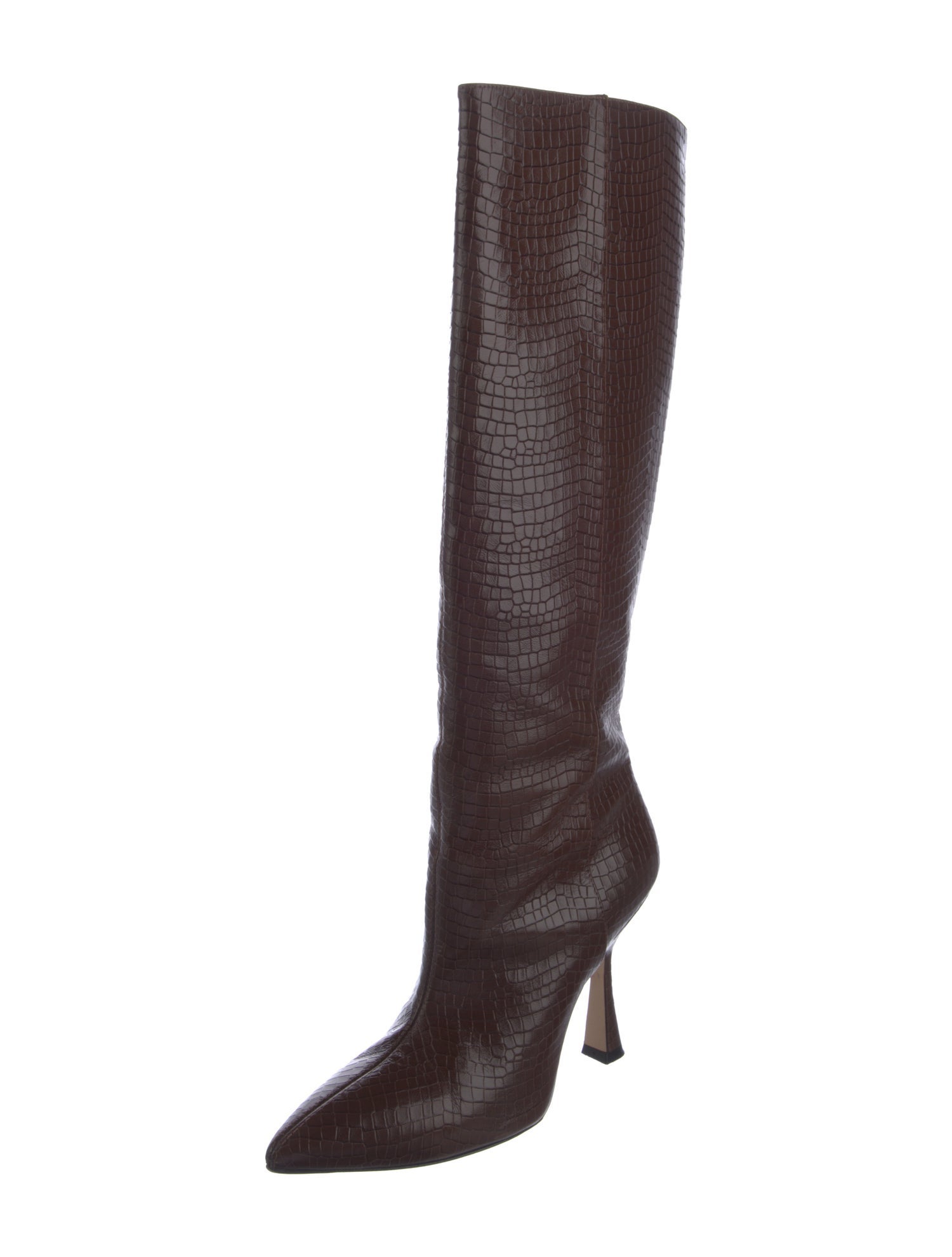 Stuart Weitzman Embossed Leather Animal Print Boots