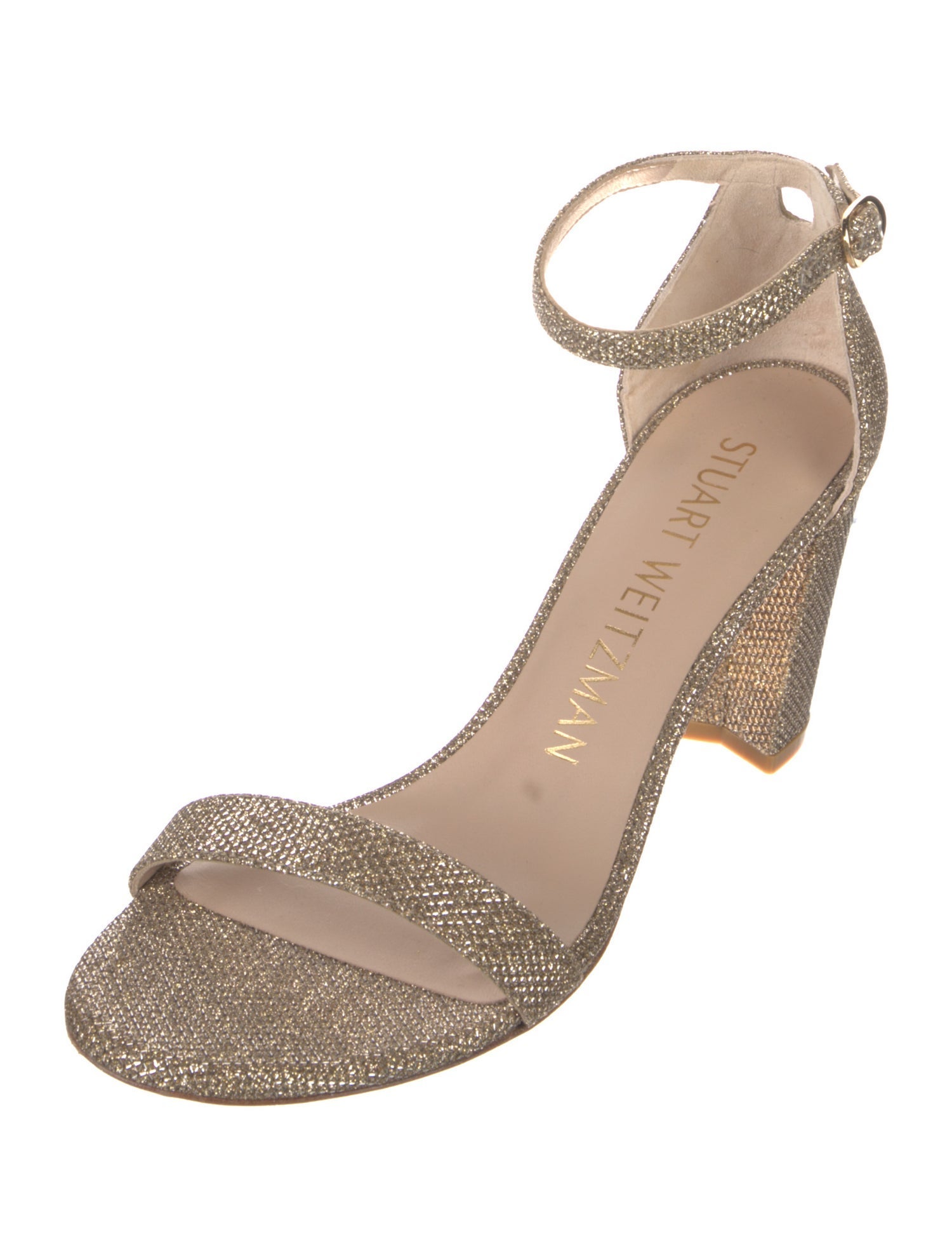 Stuart Weitzman Printed Glitter Accents Sandals