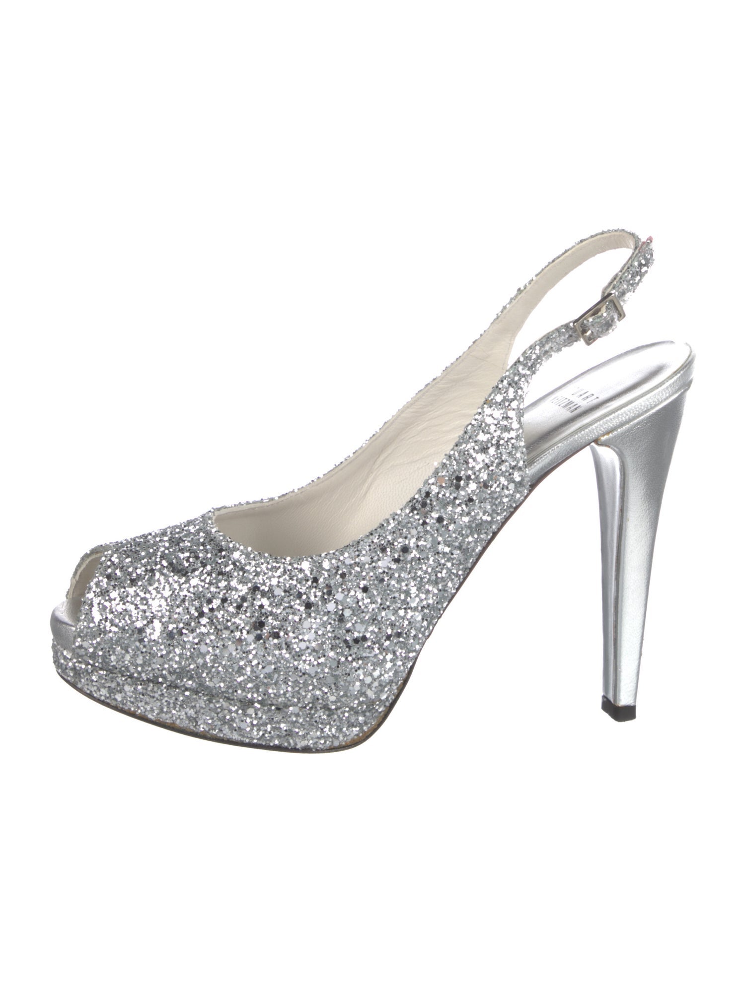 Stuart Weitzman Glitter Glitter Accents Slingback Sandals