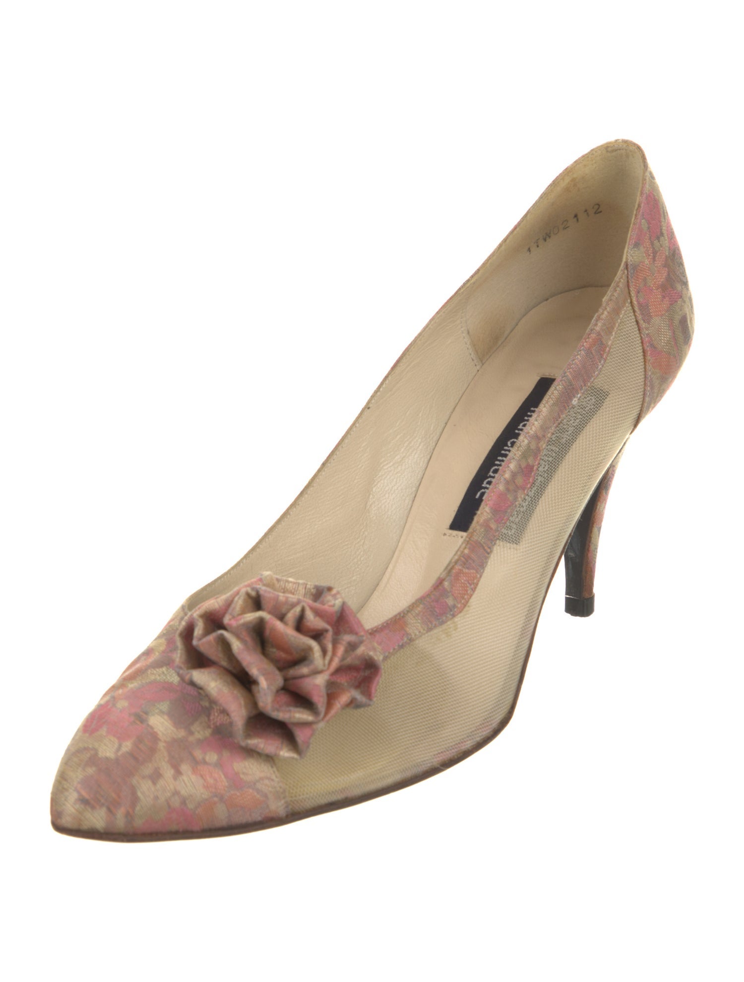 Stuart Weitzman Patent Leather Floral Print Pumps