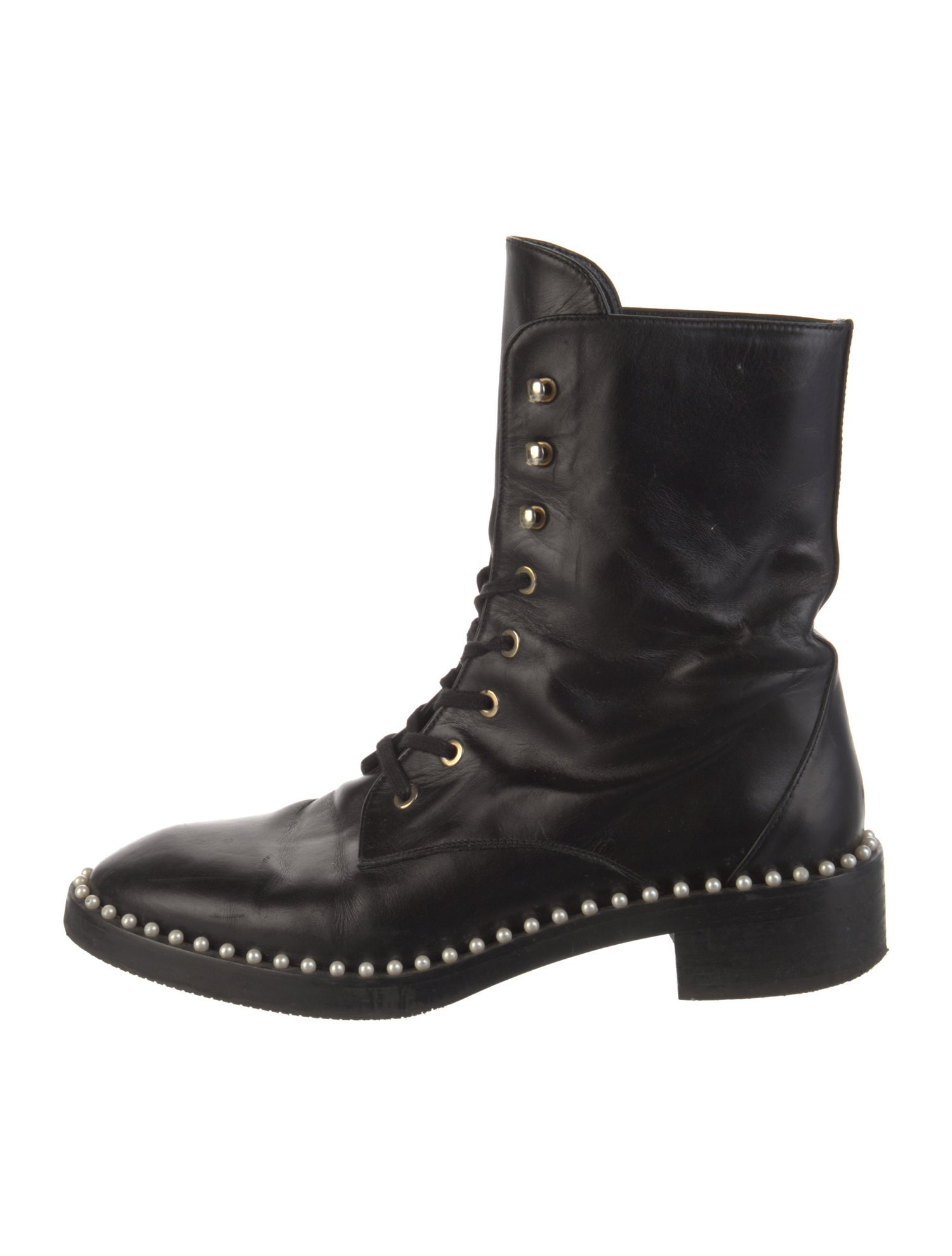 Stuart Weitzman Leather Combat Boots