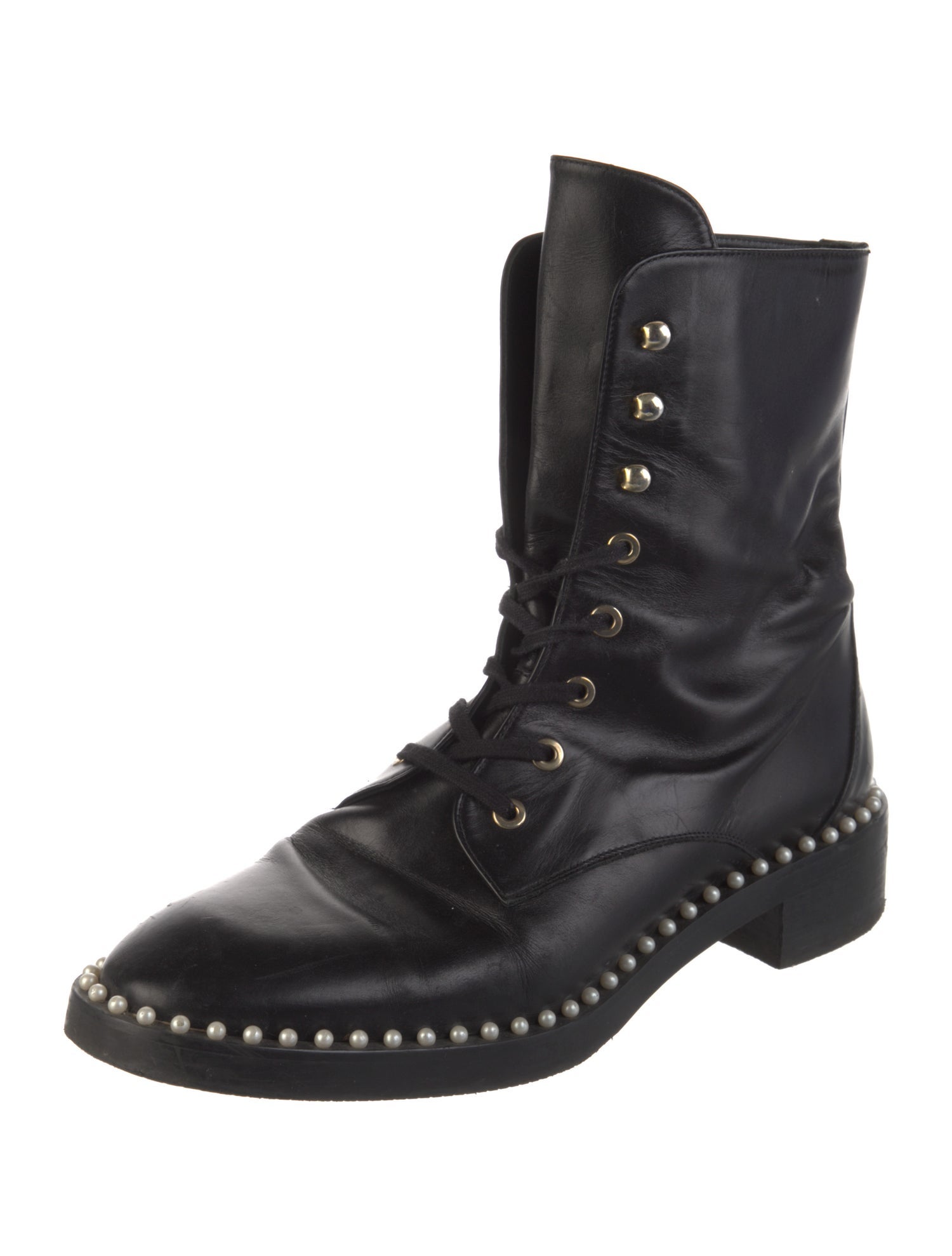Stuart Weitzman Leather Combat Boots