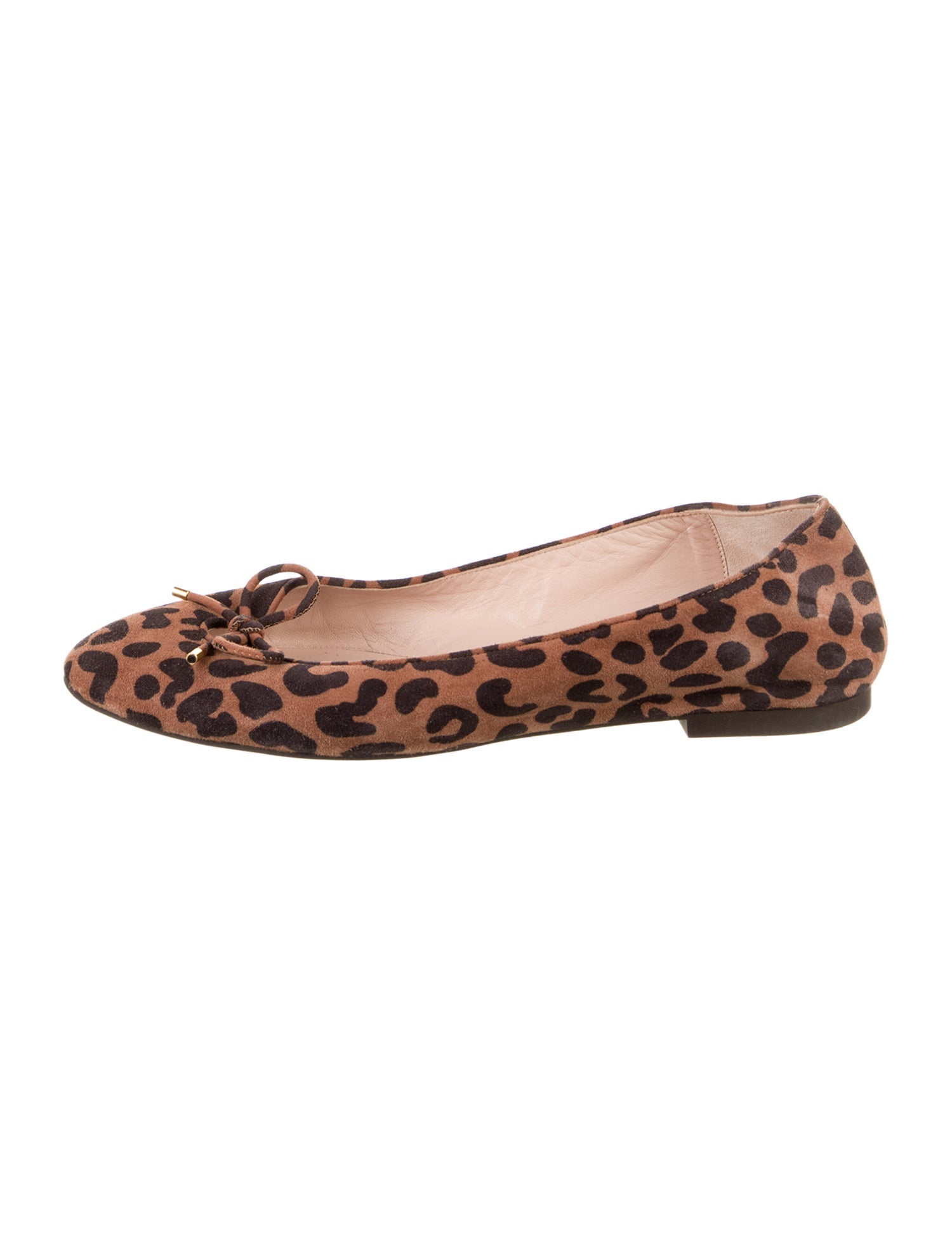 Stuart Weitzman Suede Animal Print Ballet Flats