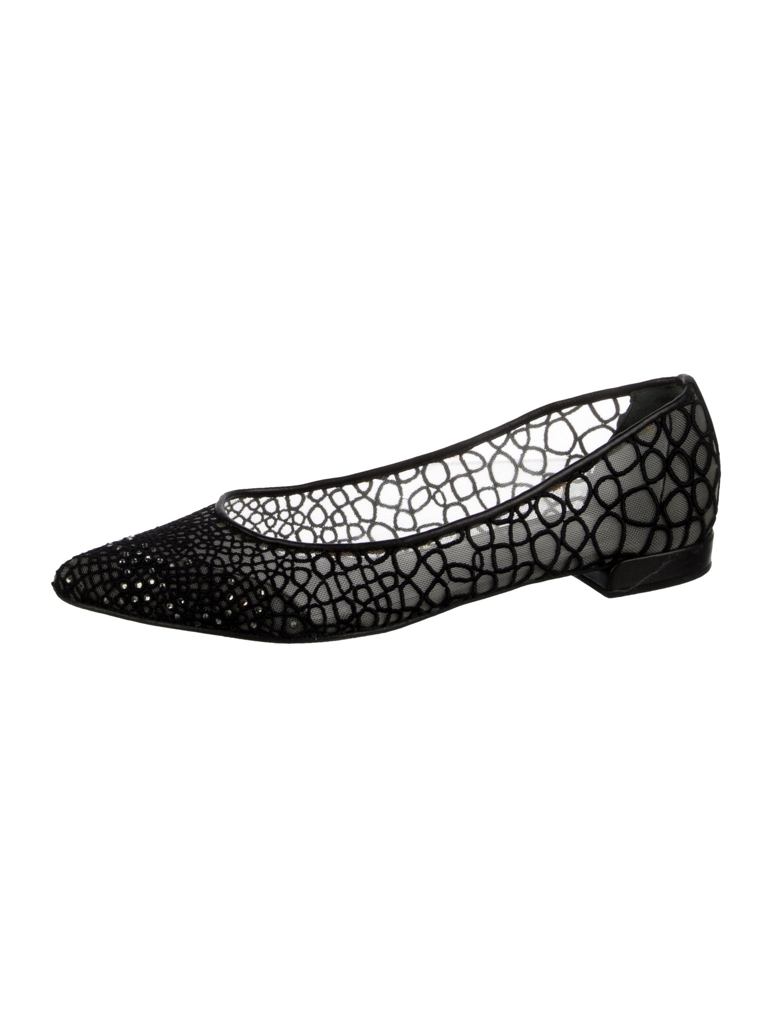 Stuart Weitzman Mesh Crystal Embellishments Flats