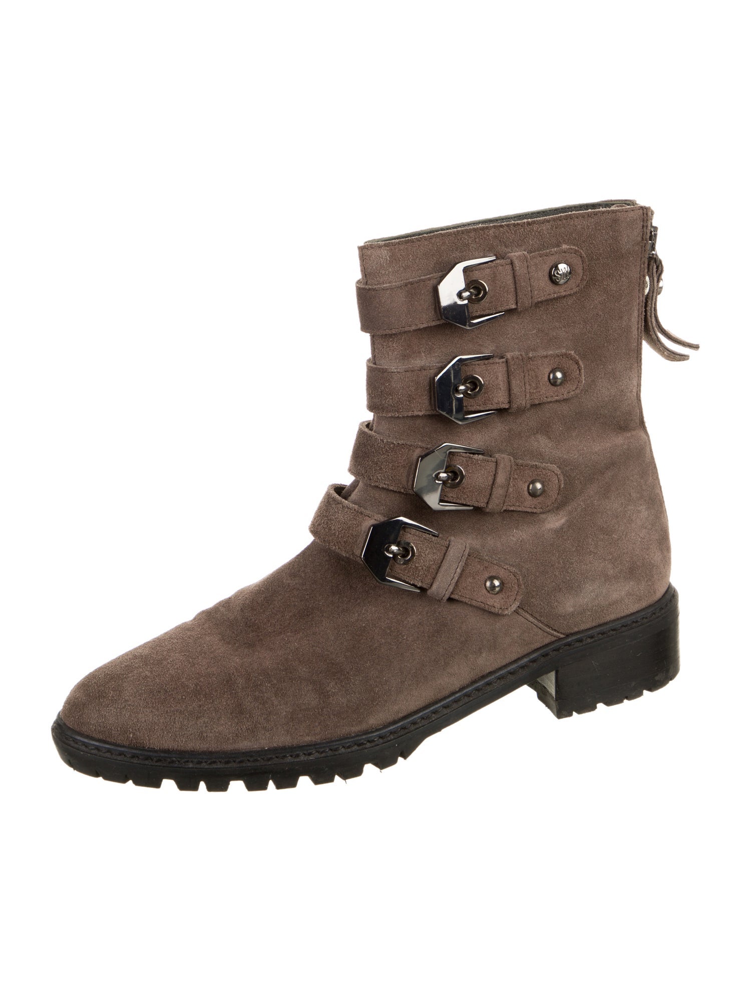 Stuart Weitzman Suede Moto Boots