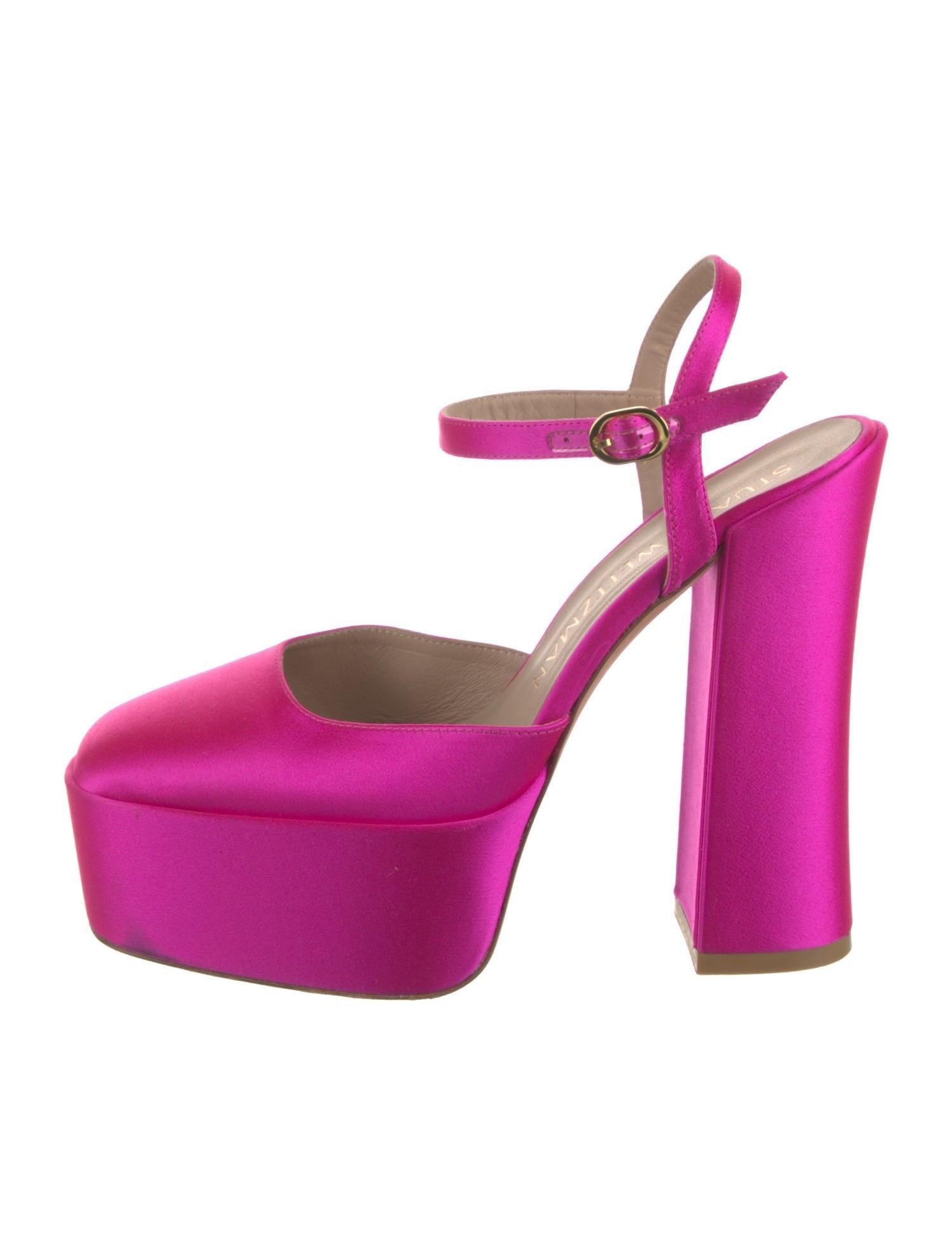 Stuart Weitzman Faux Pearl Accents Satin Slingback Pumps