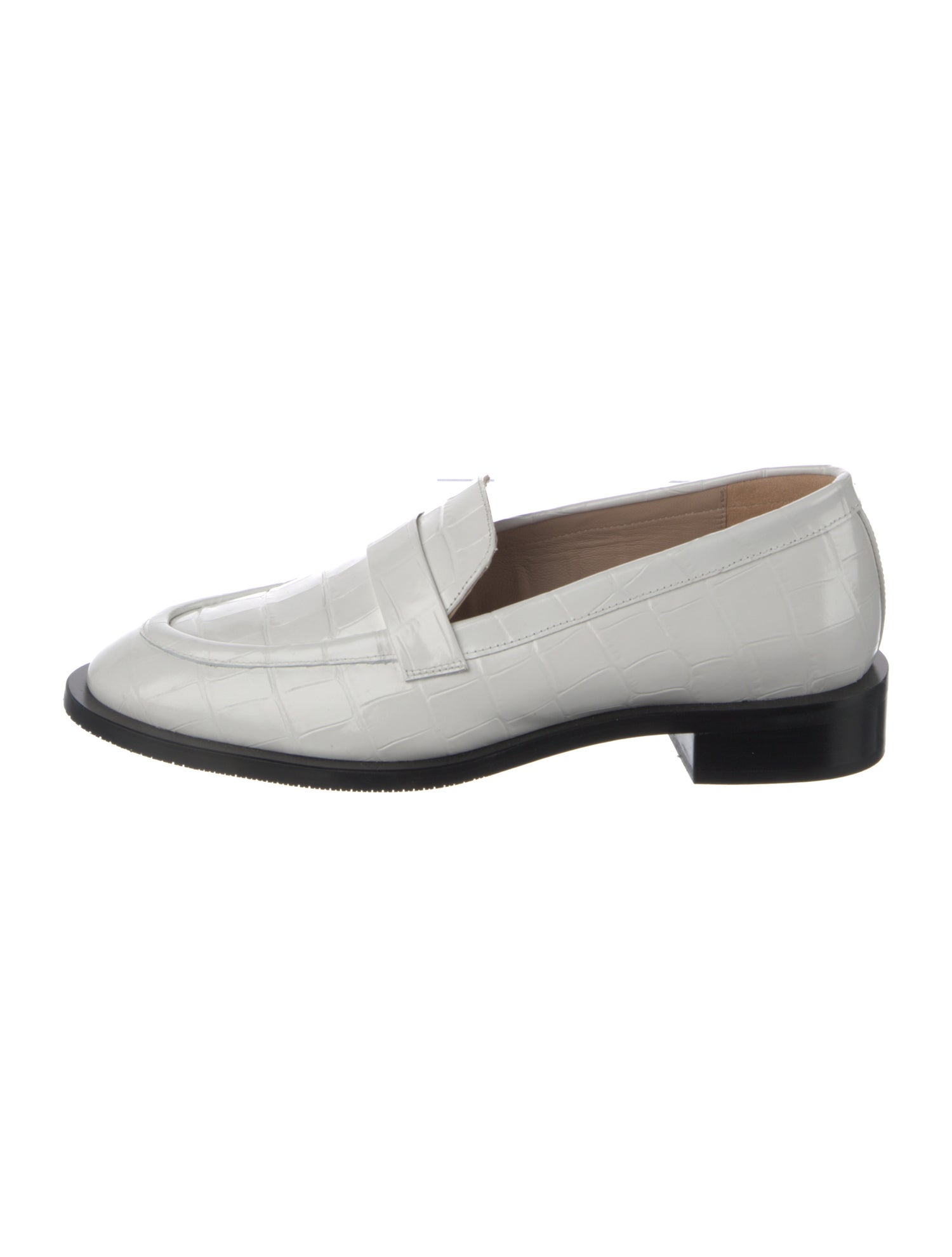 Stuart Weitzman Embossed Leather Loafers