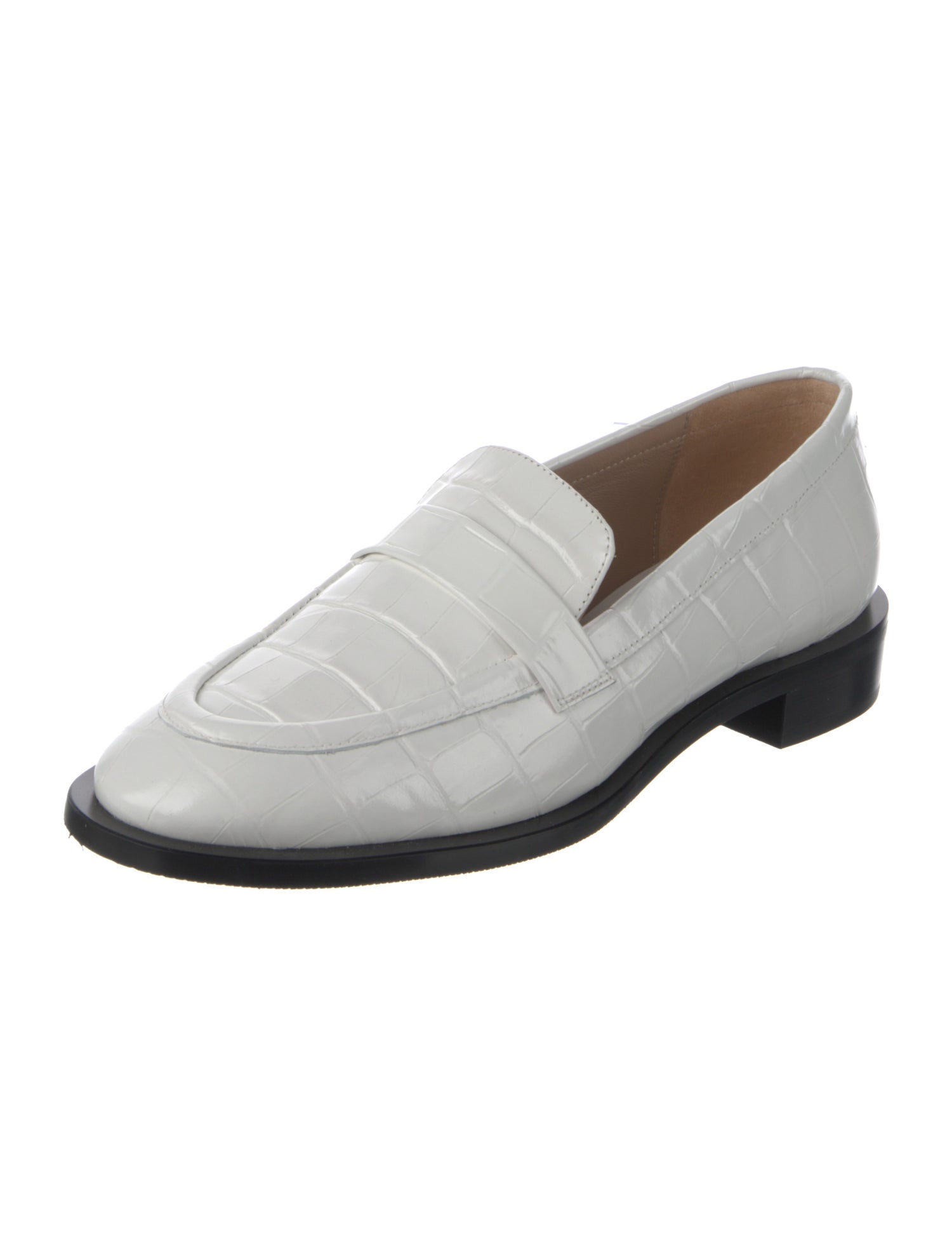 Stuart Weitzman Embossed Leather Loafers