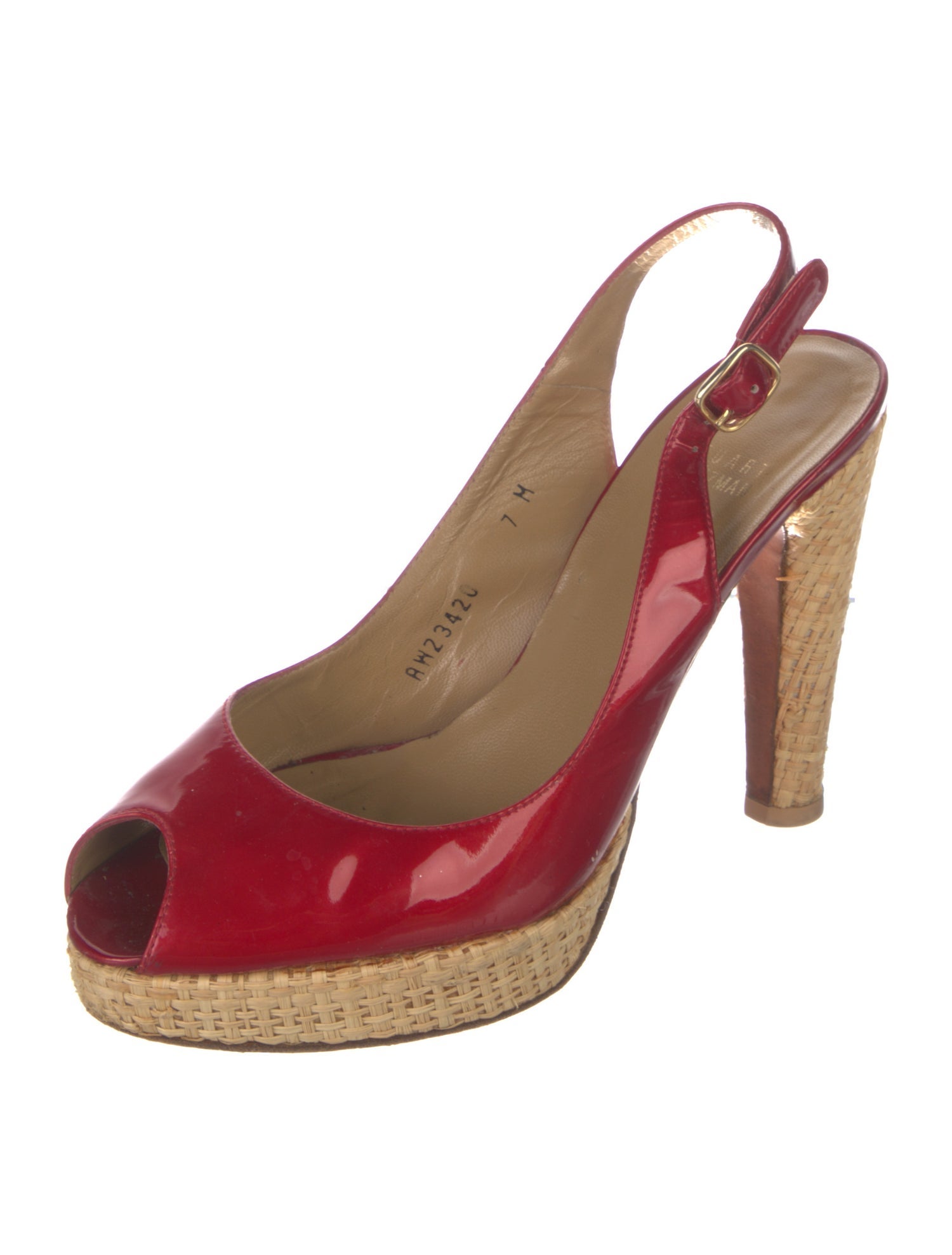 Stuart Weitzman Patent Leather Slingback Pumps