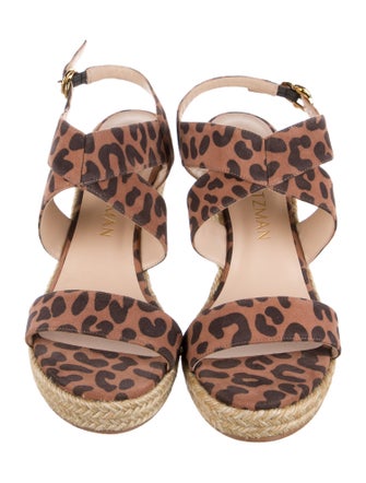 Stuart Weitzman Suede Animal Print Espadrilles
