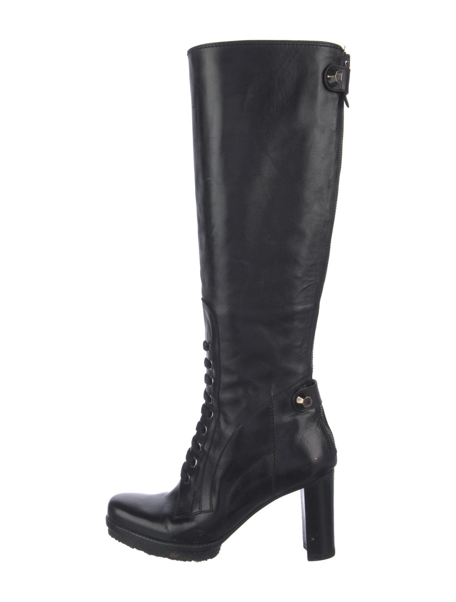 Stuart Weitzman Leather Lace-Up Boots