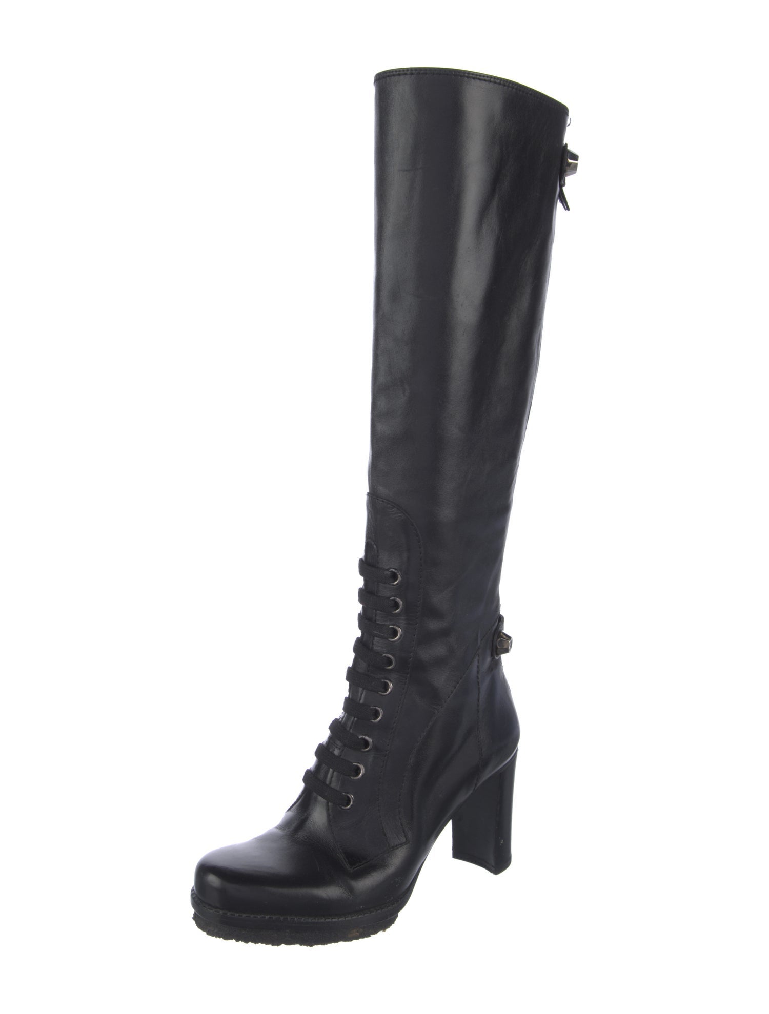 Stuart Weitzman Leather Lace-Up Boots
