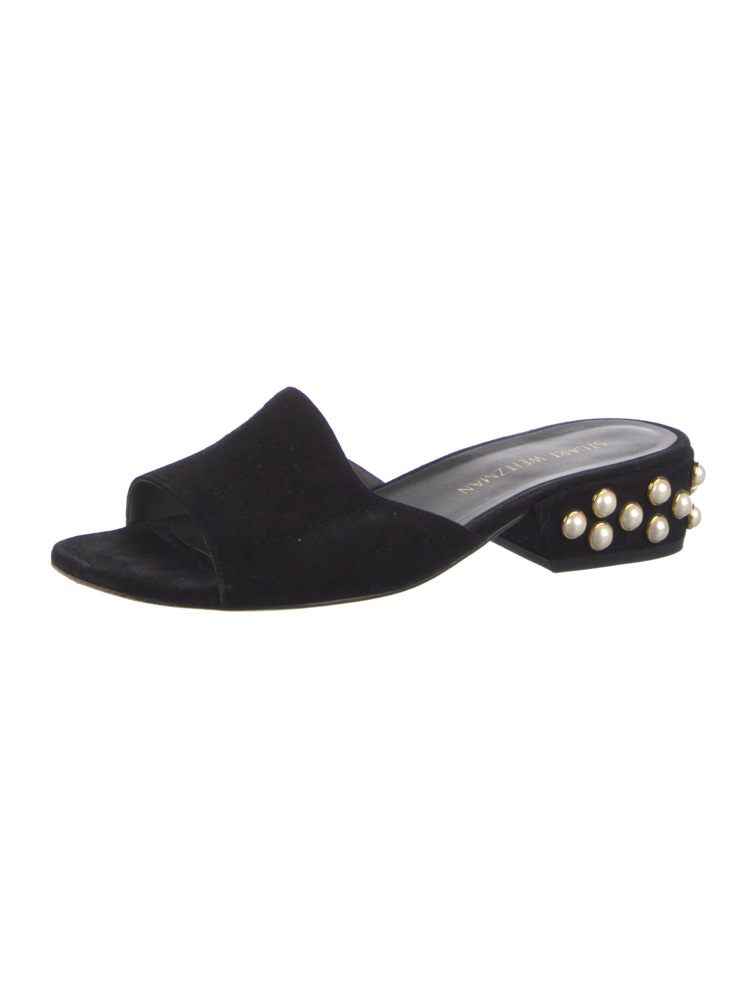 Stuart Weitzman Suede Studded Accents Flats