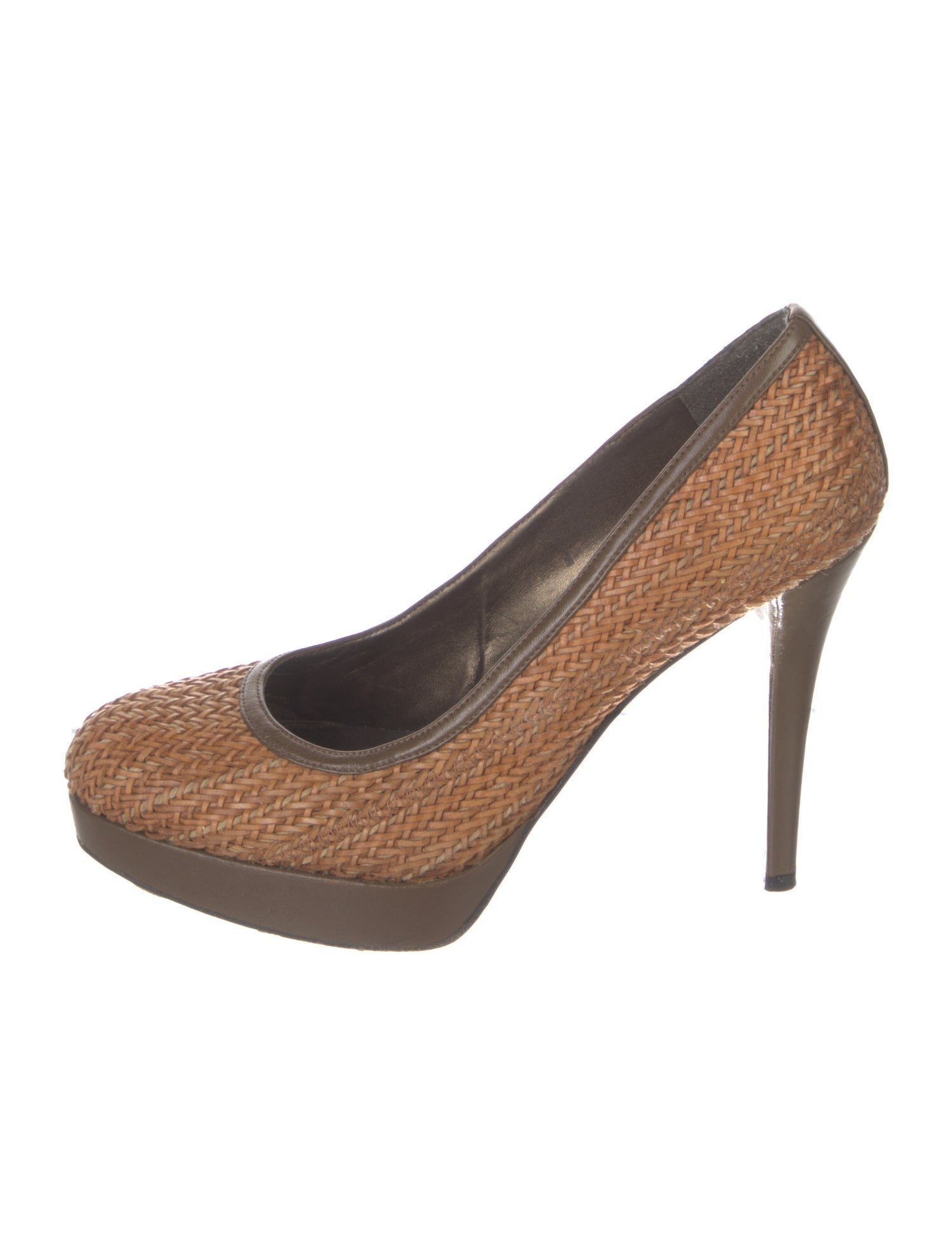 Stuart Weitzman Raffia Patterned Pumps