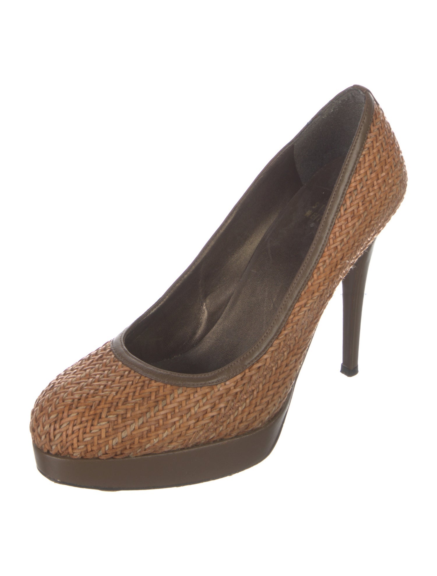 Stuart Weitzman Raffia Patterned Pumps