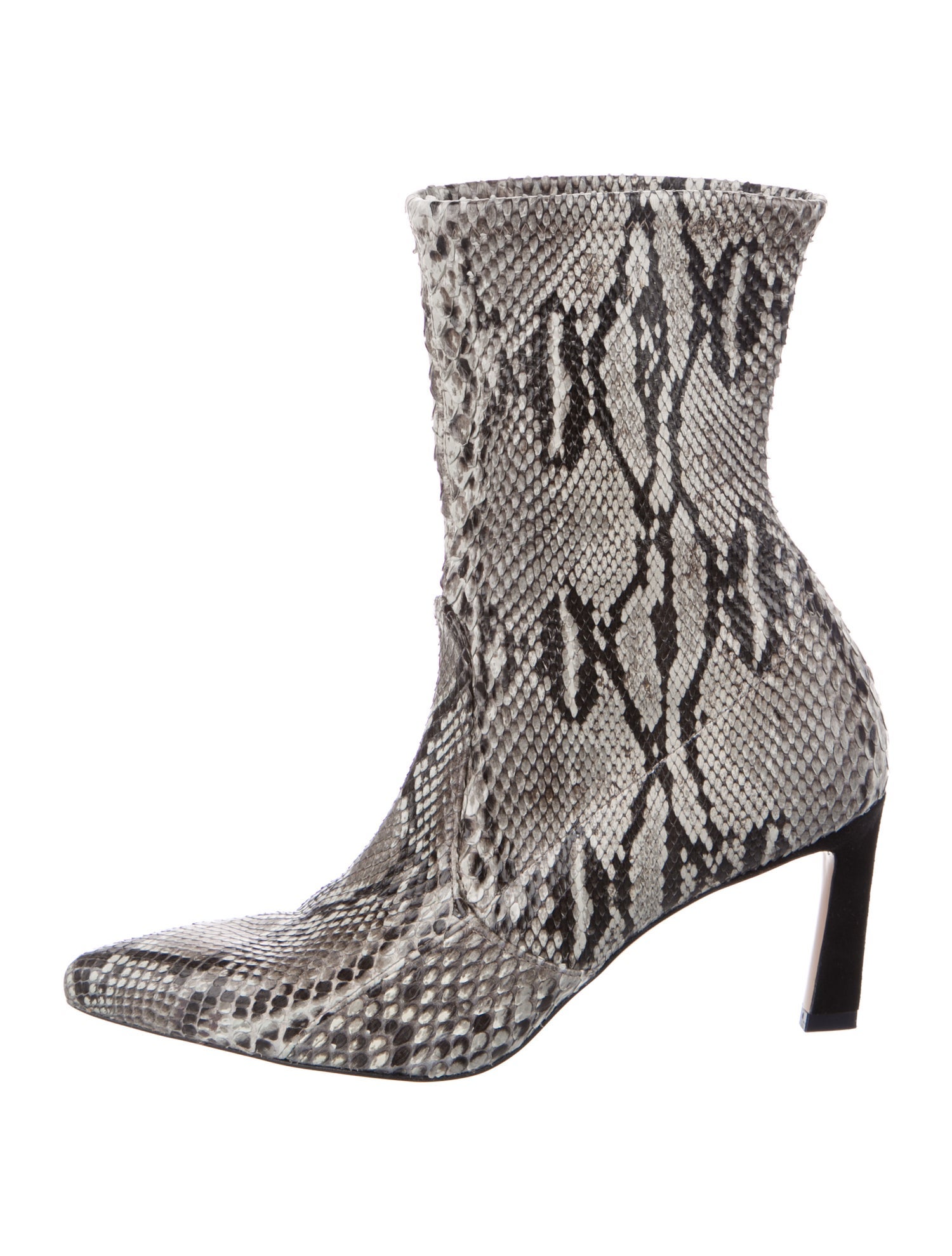 Stuart Weitzman Snakeskin Animal Print Sock Boots