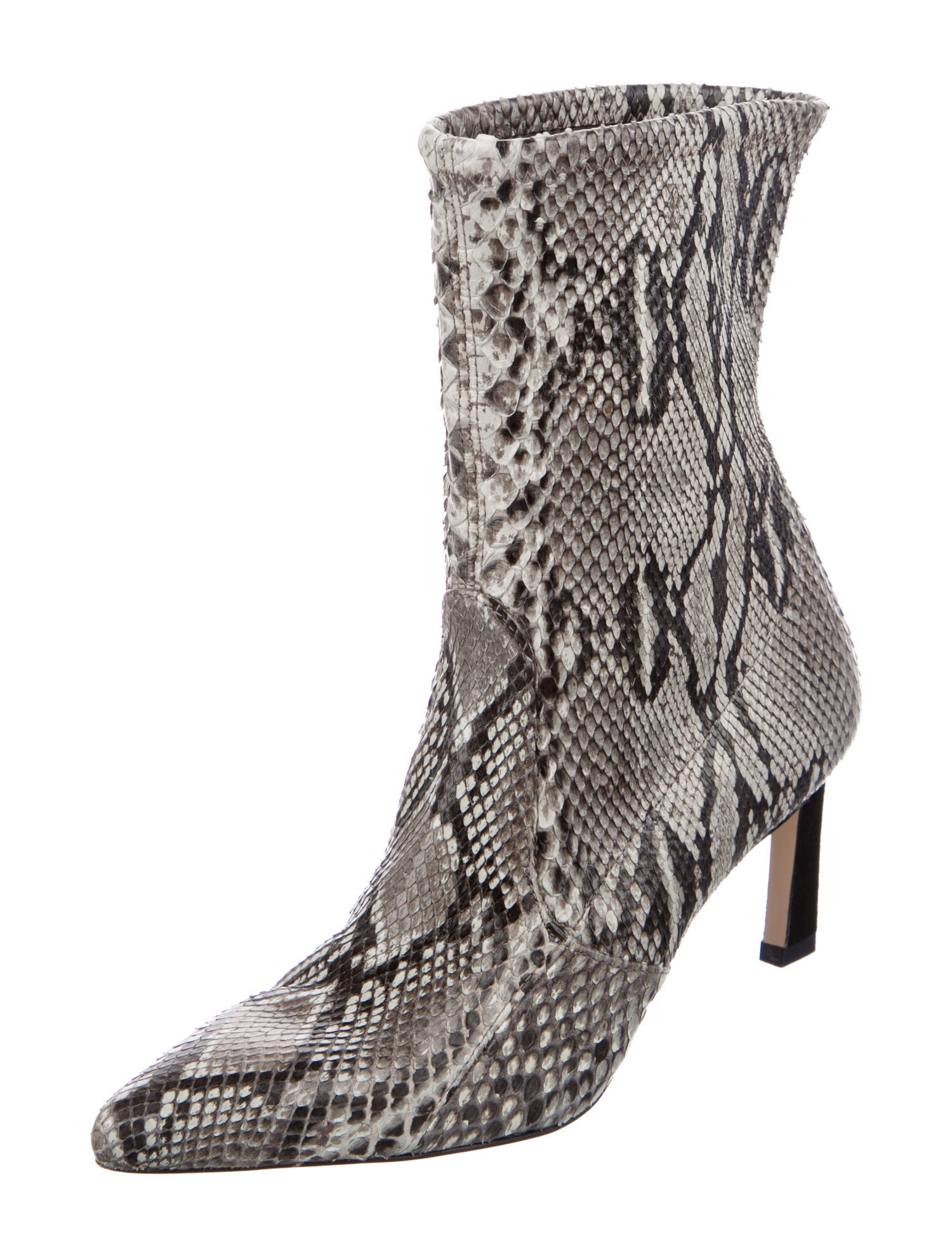 Stuart Weitzman Snakeskin Animal Print Sock Boots