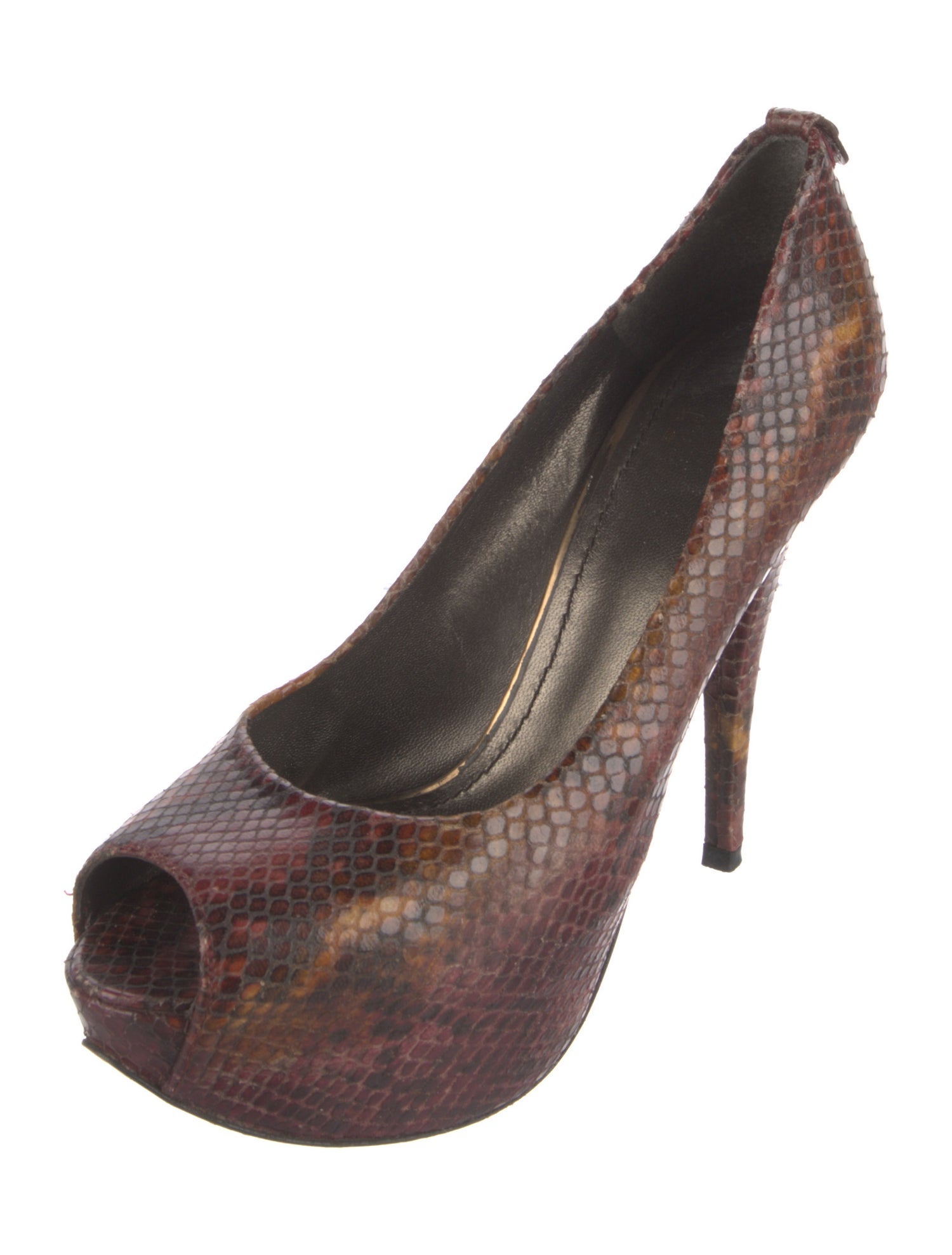 Stuart Weitzman Embossed Leather Animal Print Pumps