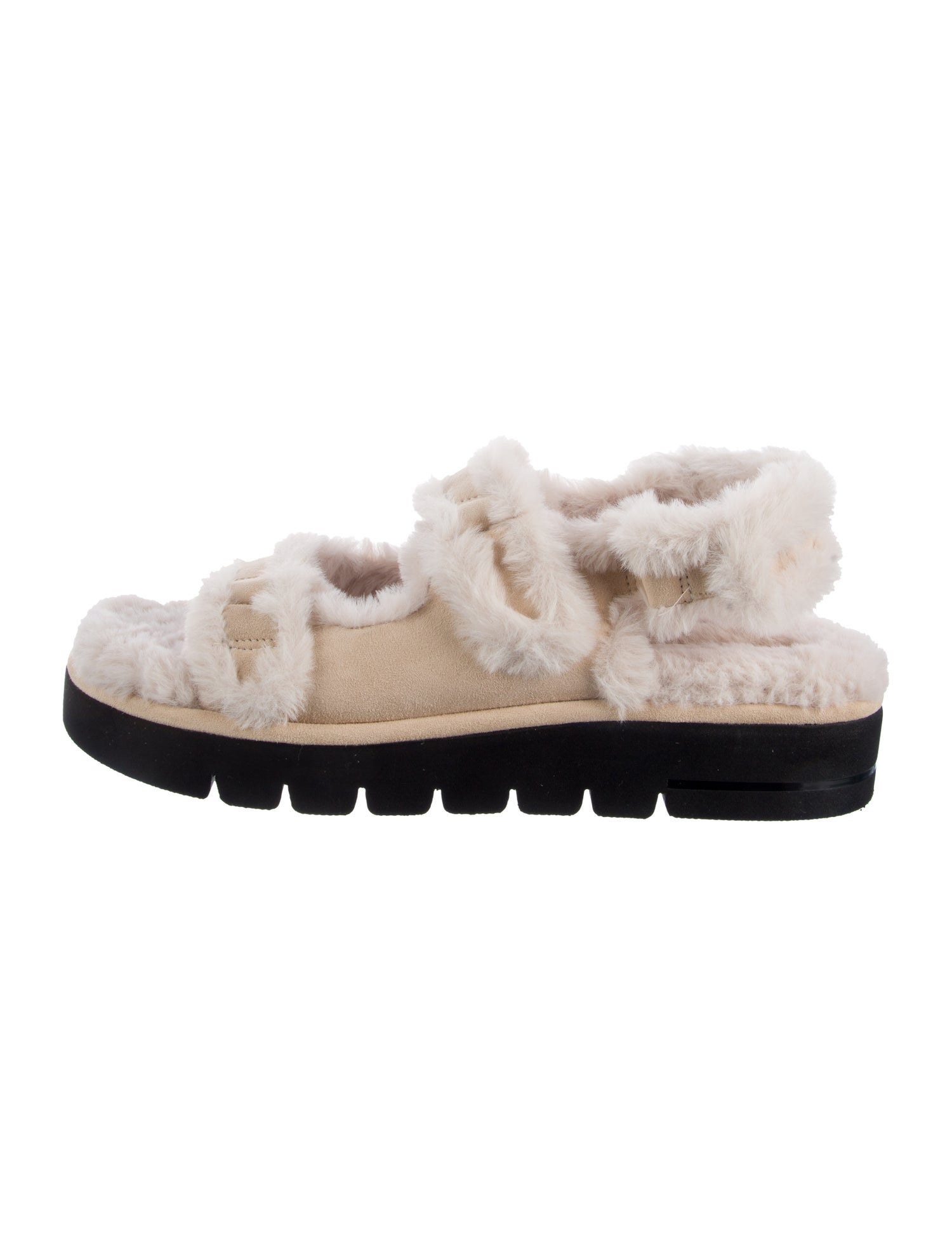 Stuart Weitzman Faux Fur Slingback Sandals