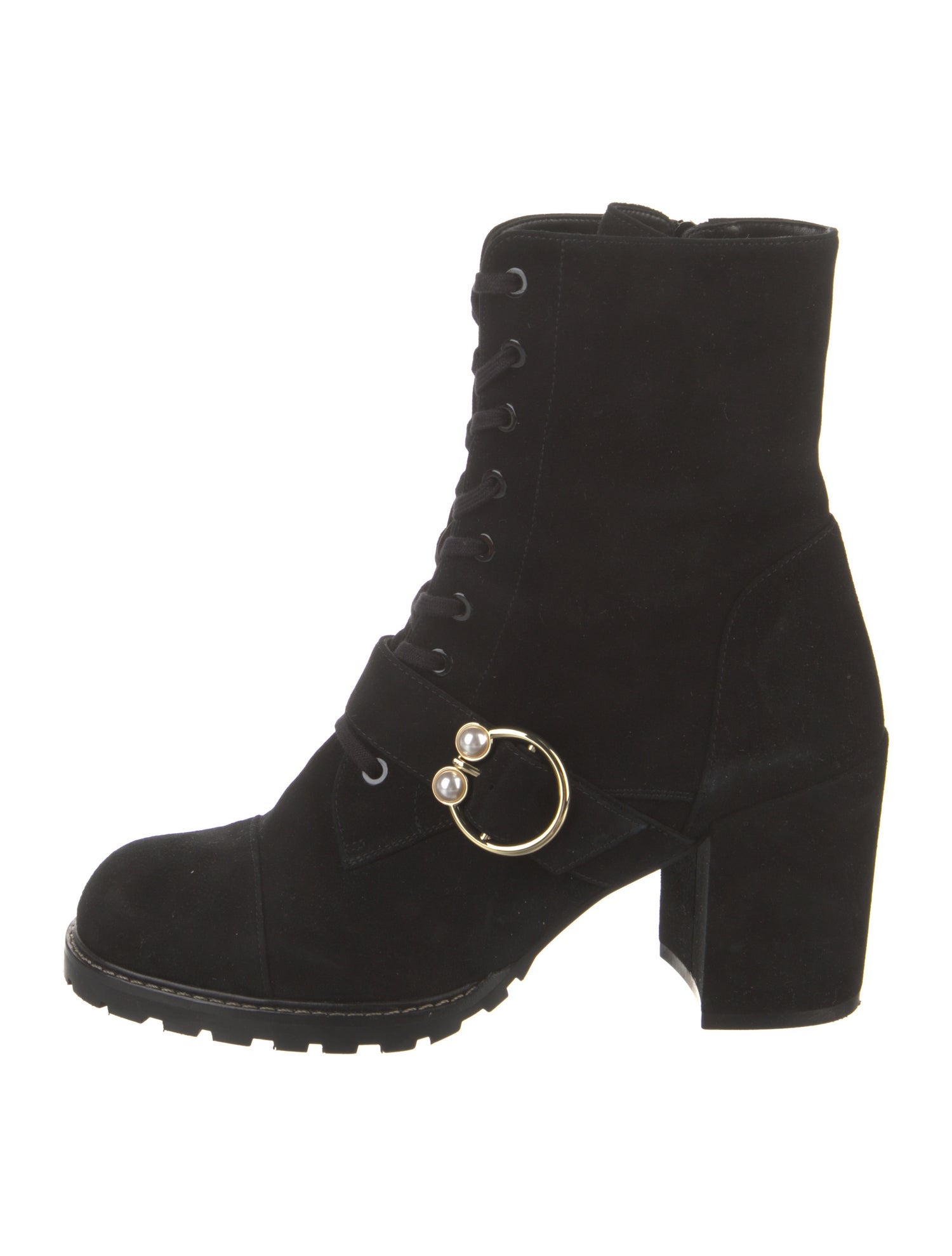 Stuart Weitzman Suede Combat Boots