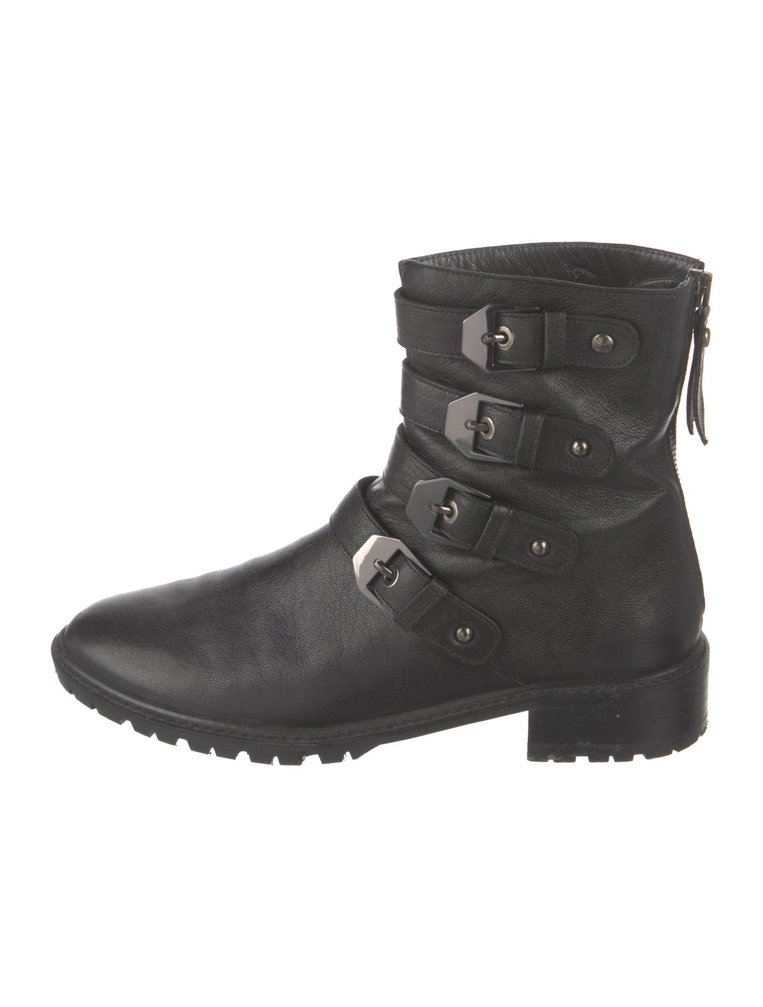 Stuart Weitzman Leather Moto Boots