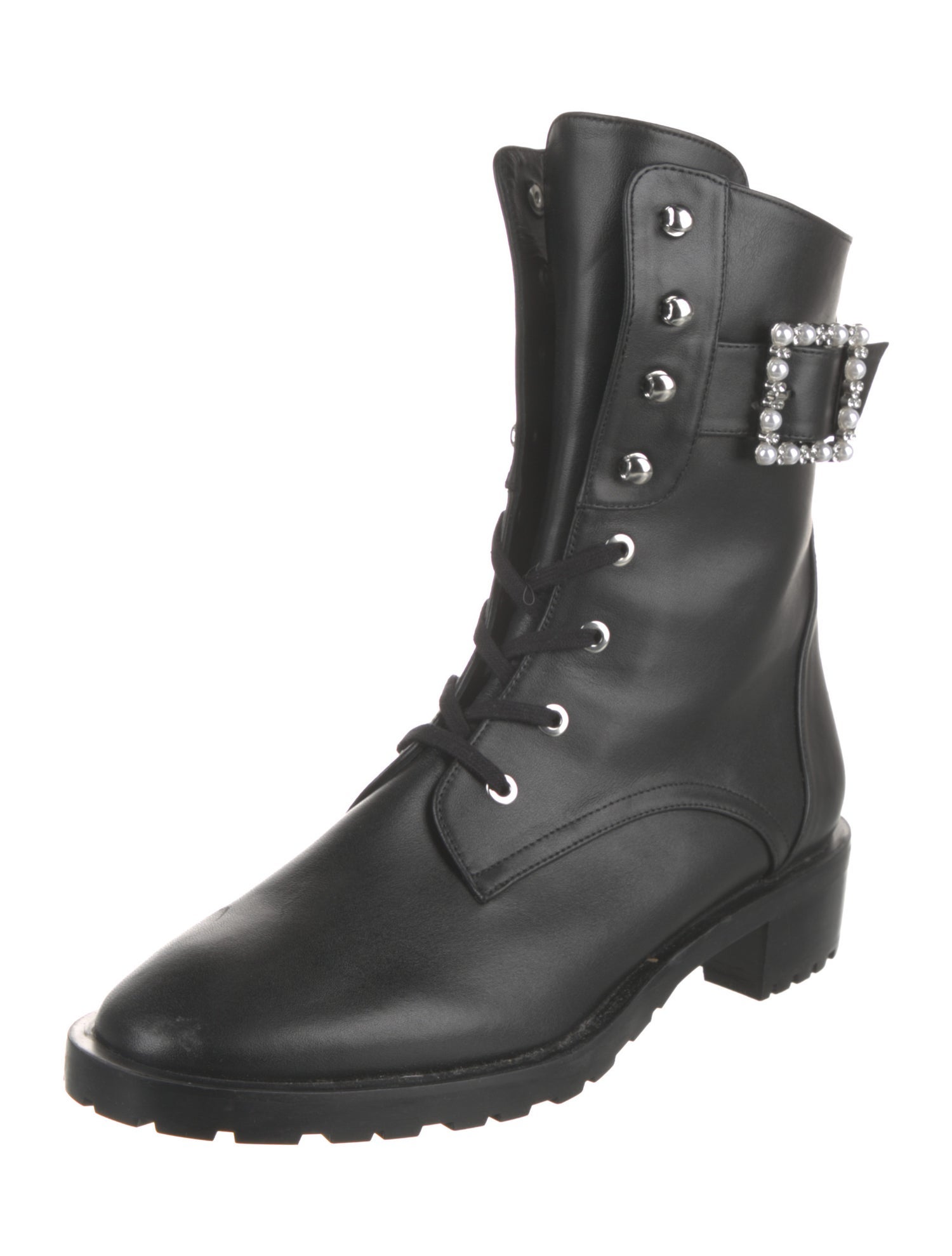 Stuart Weitzman Leather Combat Boots