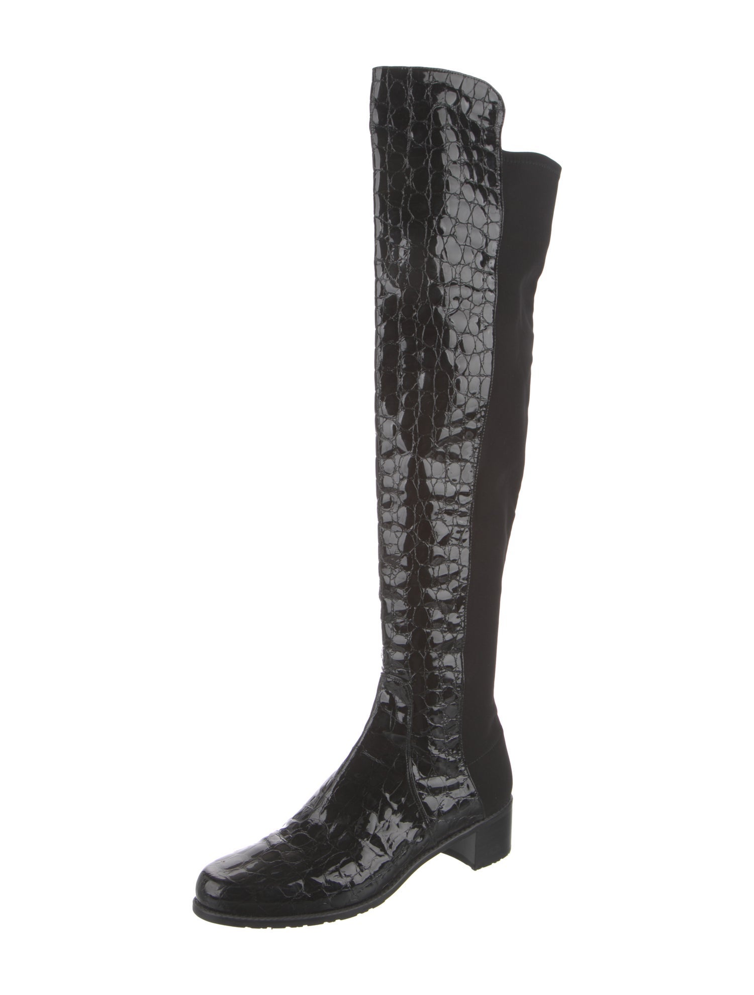Stuart Weitzman Patent Leather Animal Print Boots