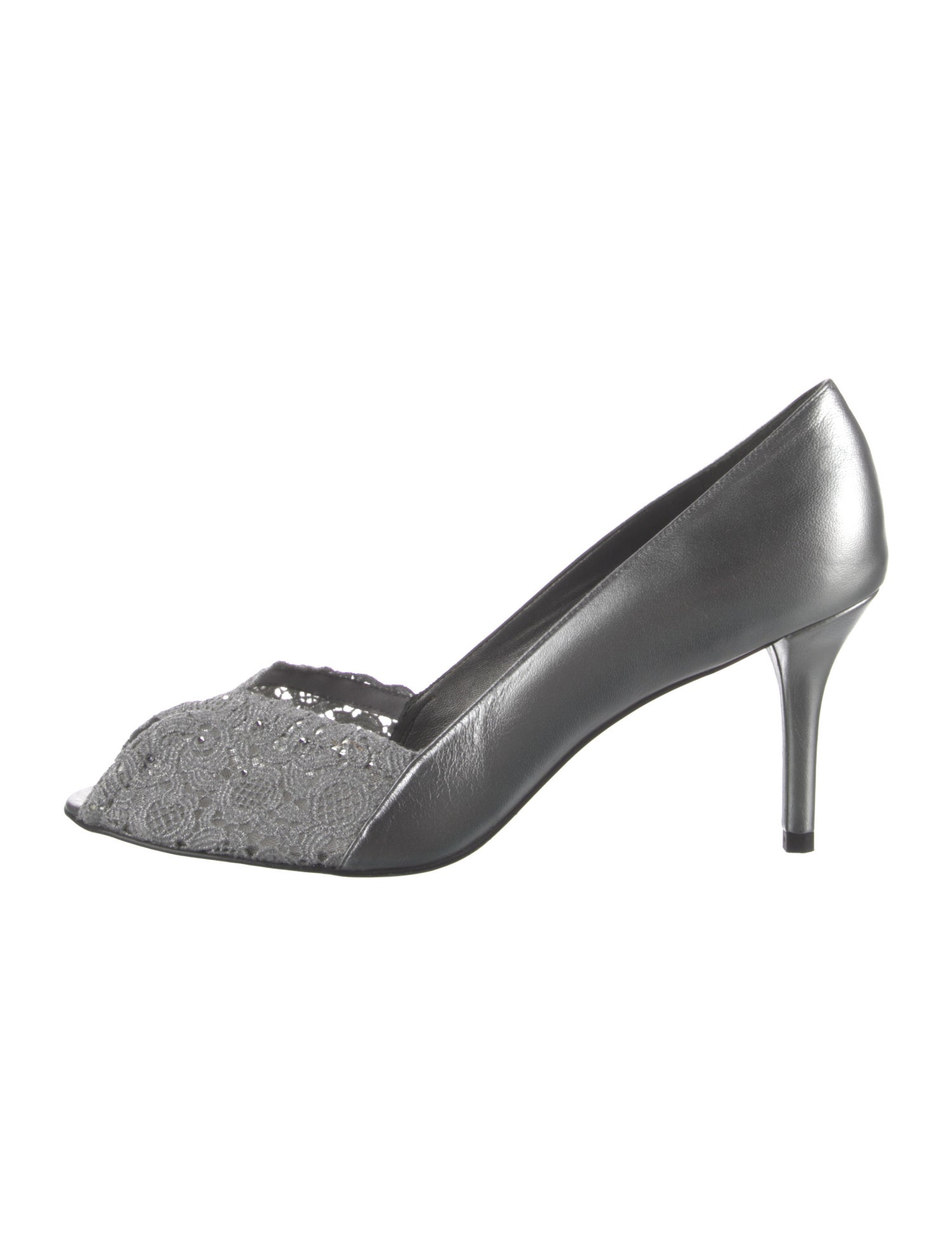 Stuart Weitzman Leather Crystal Embellishments Pumps
