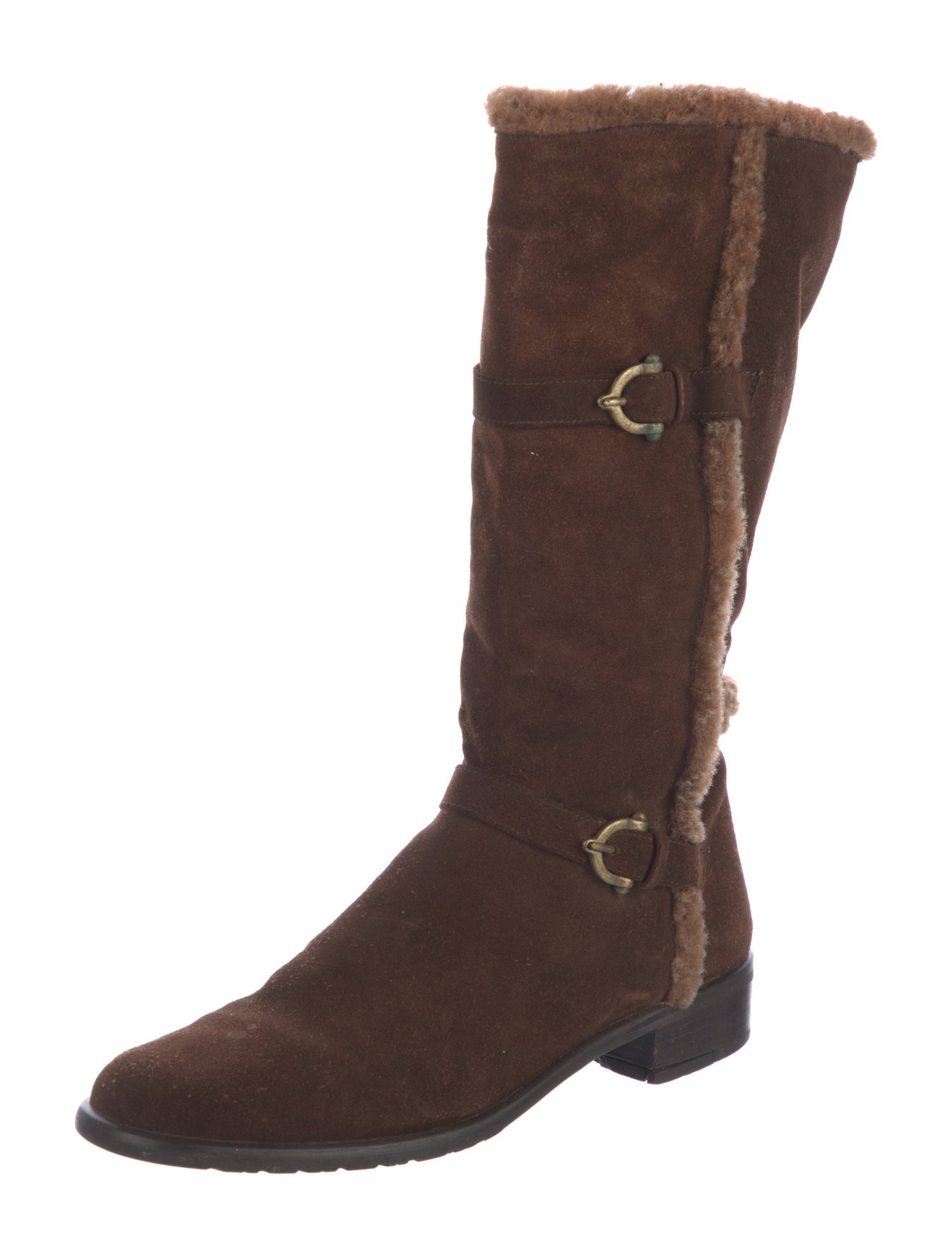 Stuart Weitzman Suede Moto Boots