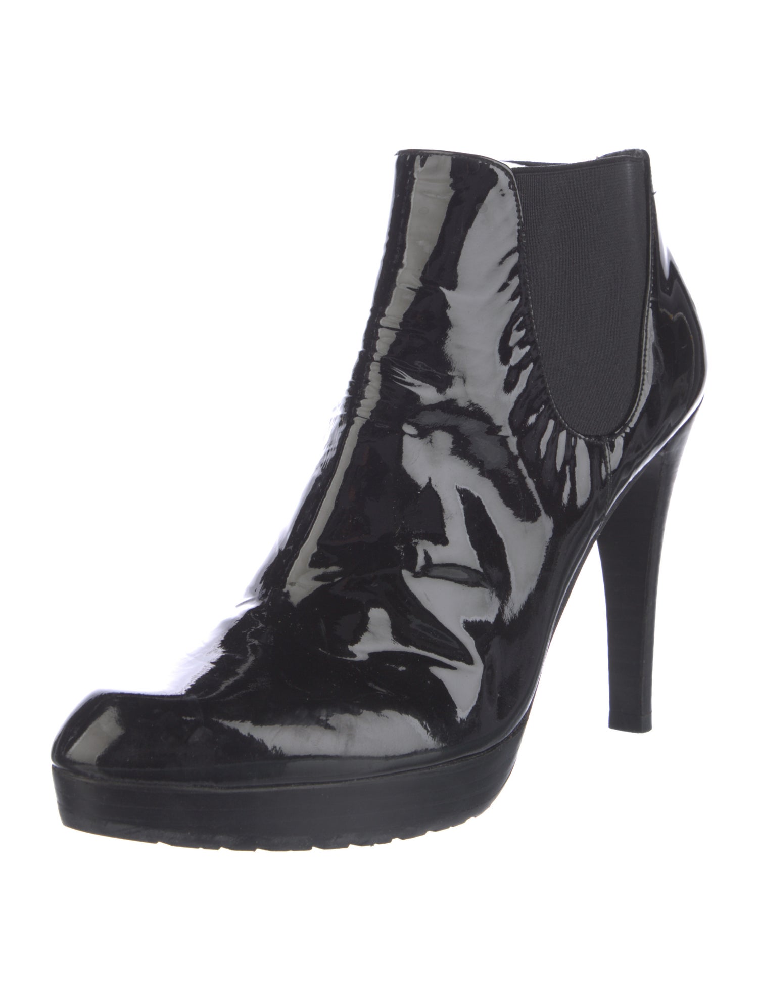 Stuart Weitzman Patent Leather Chelsea Boots