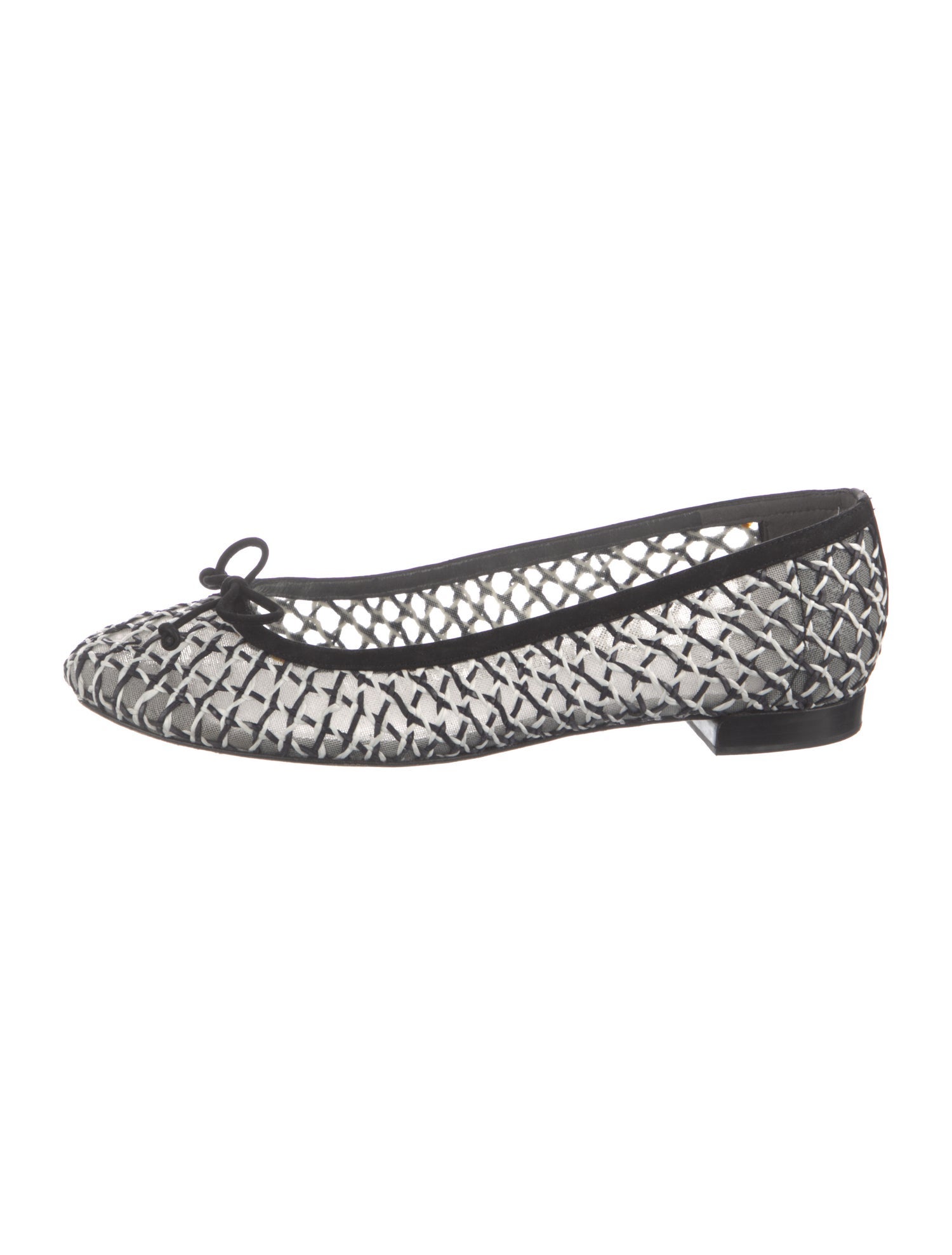 Stuart Weitzman Mesh Colorblock Pattern Ballet Flats