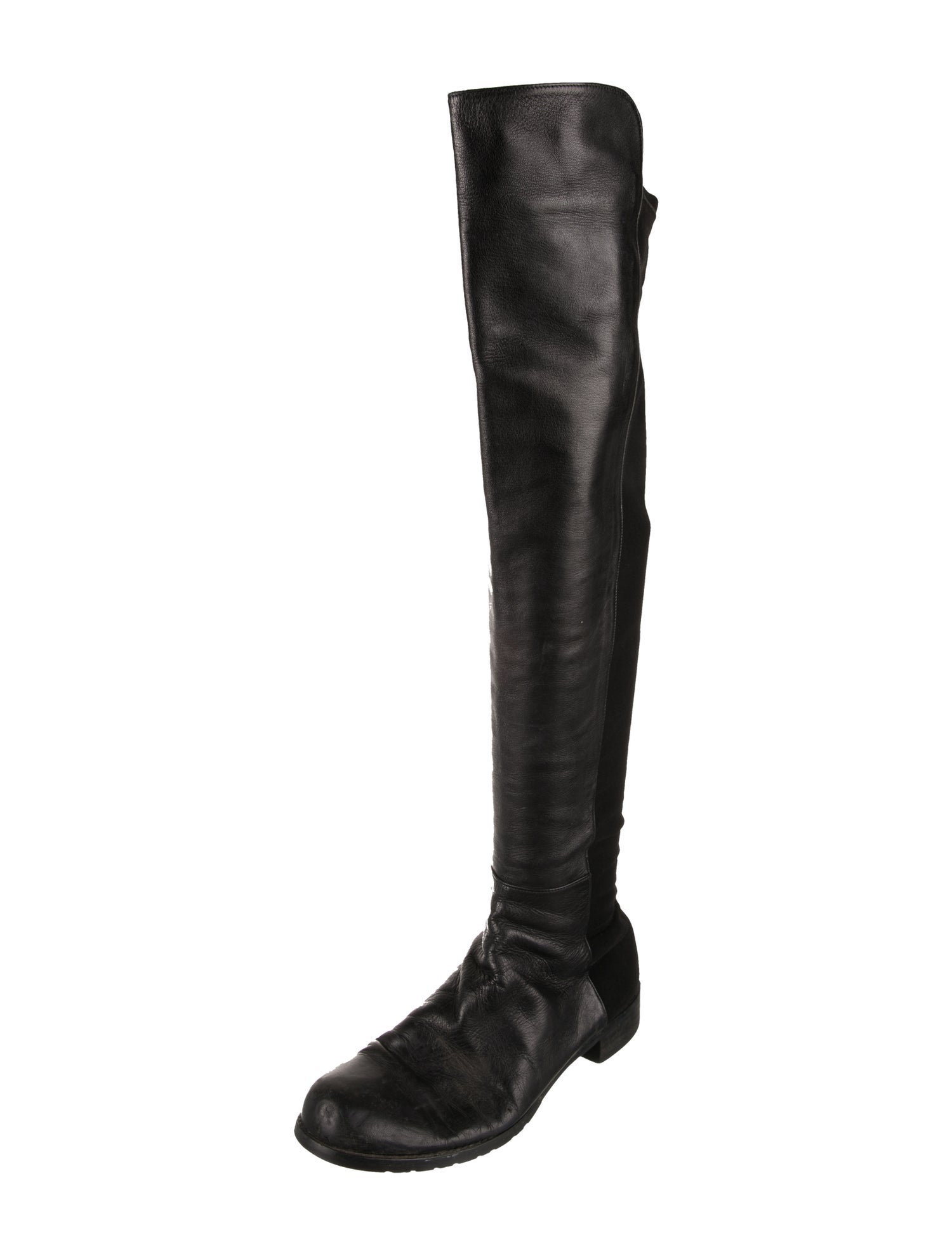 Stuart Weitzman Leather Trim Embellishment Boots
