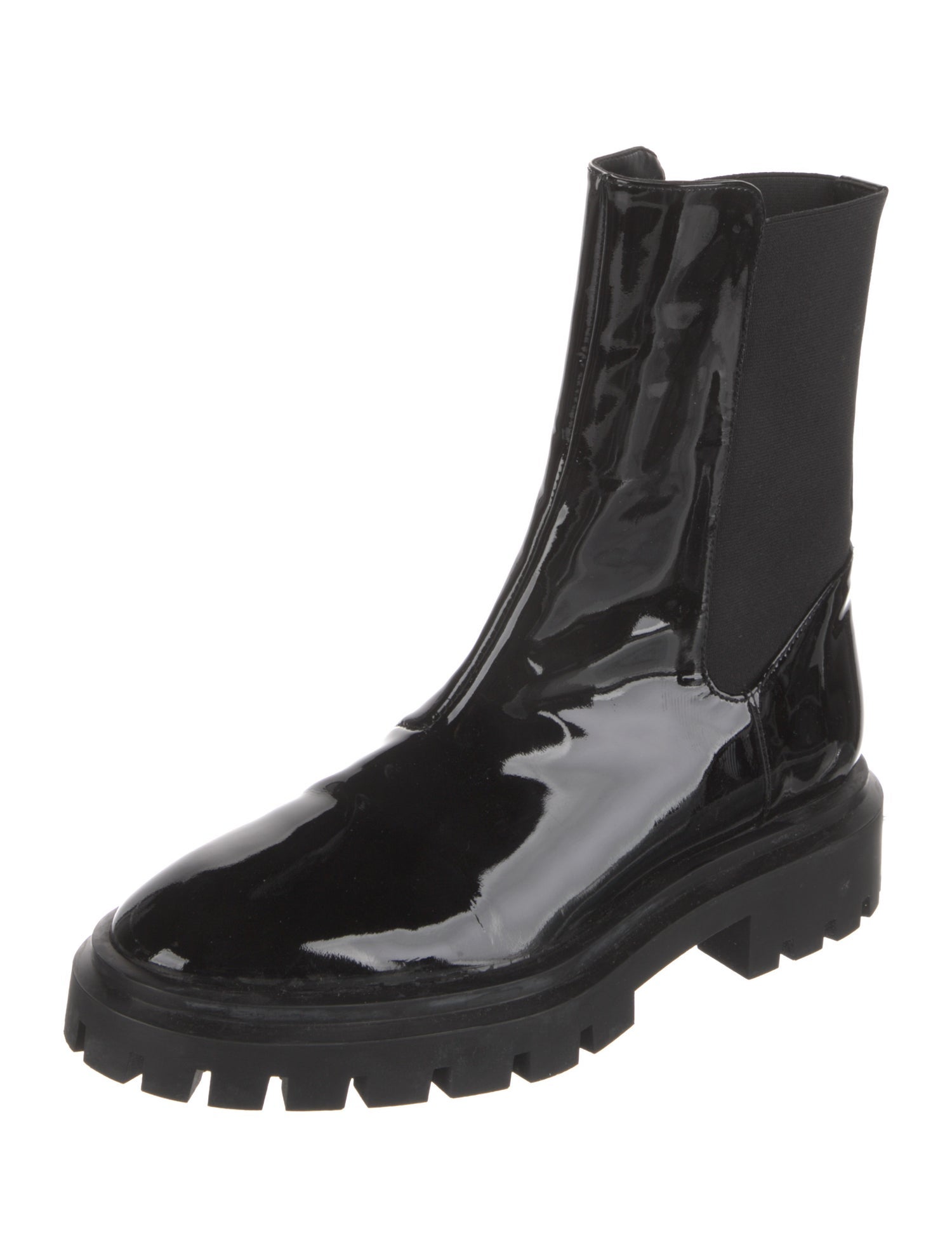 Stuart Weitzman Patent Leather Sock Boots