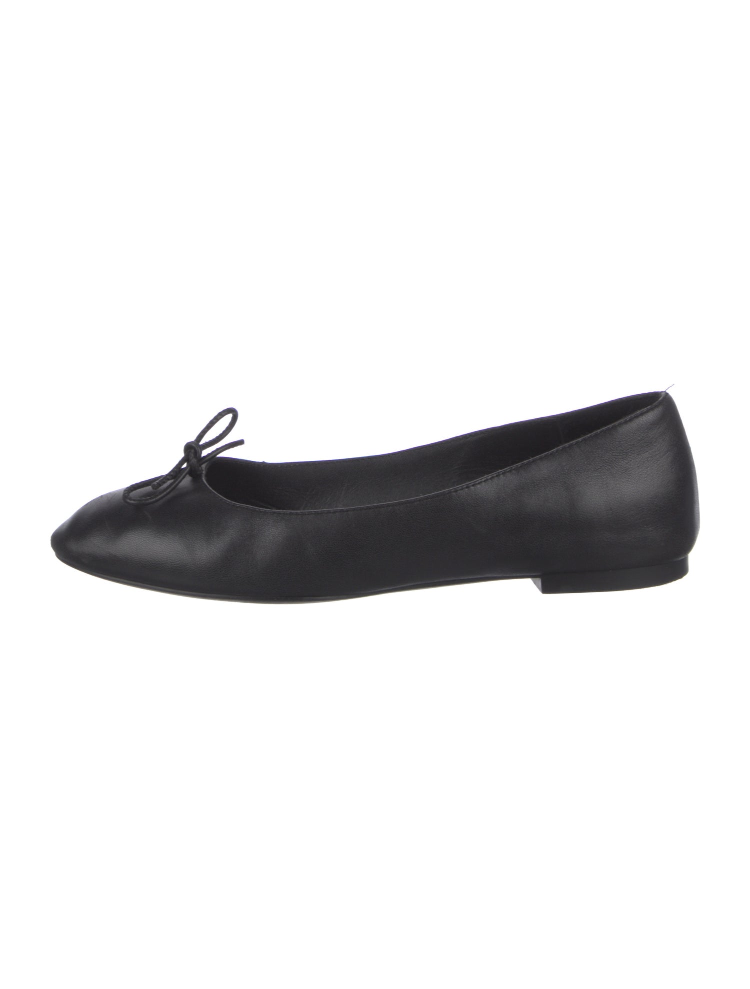 Stuart Weitzman Leather Bow Accents Ballet Flats